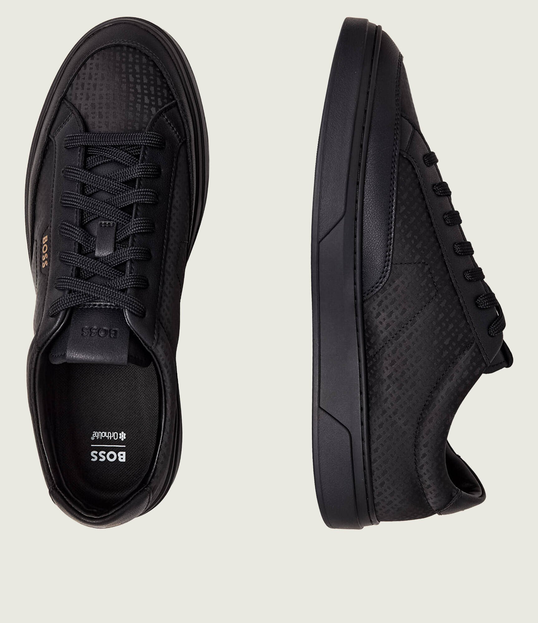 BOSS Black Sneakers Kieran_Tenn_alnymn cu adaos de piele