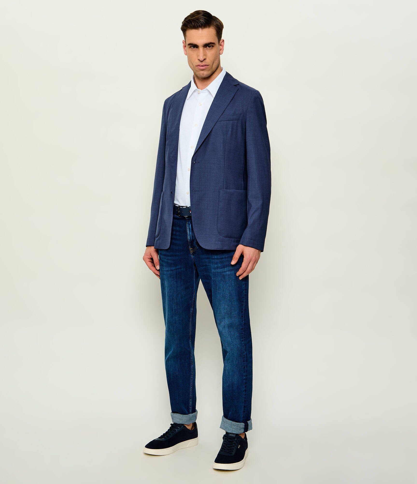 BOSS Black Sneakers Kieran_Tenn_knal cu adaos de piele