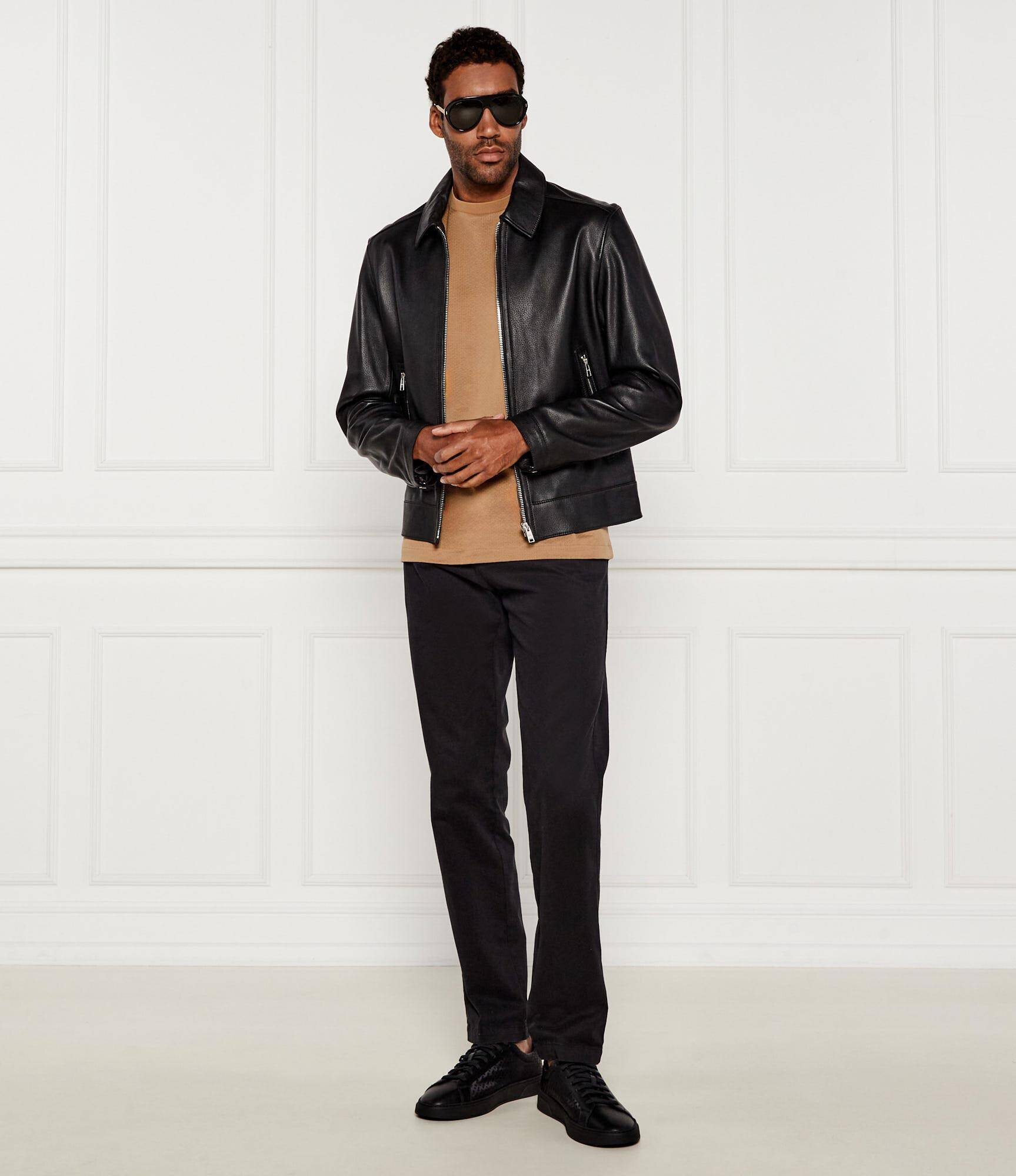 BOSS Black Sneakers Kieran_Tenn_nymn cu adaos de piele