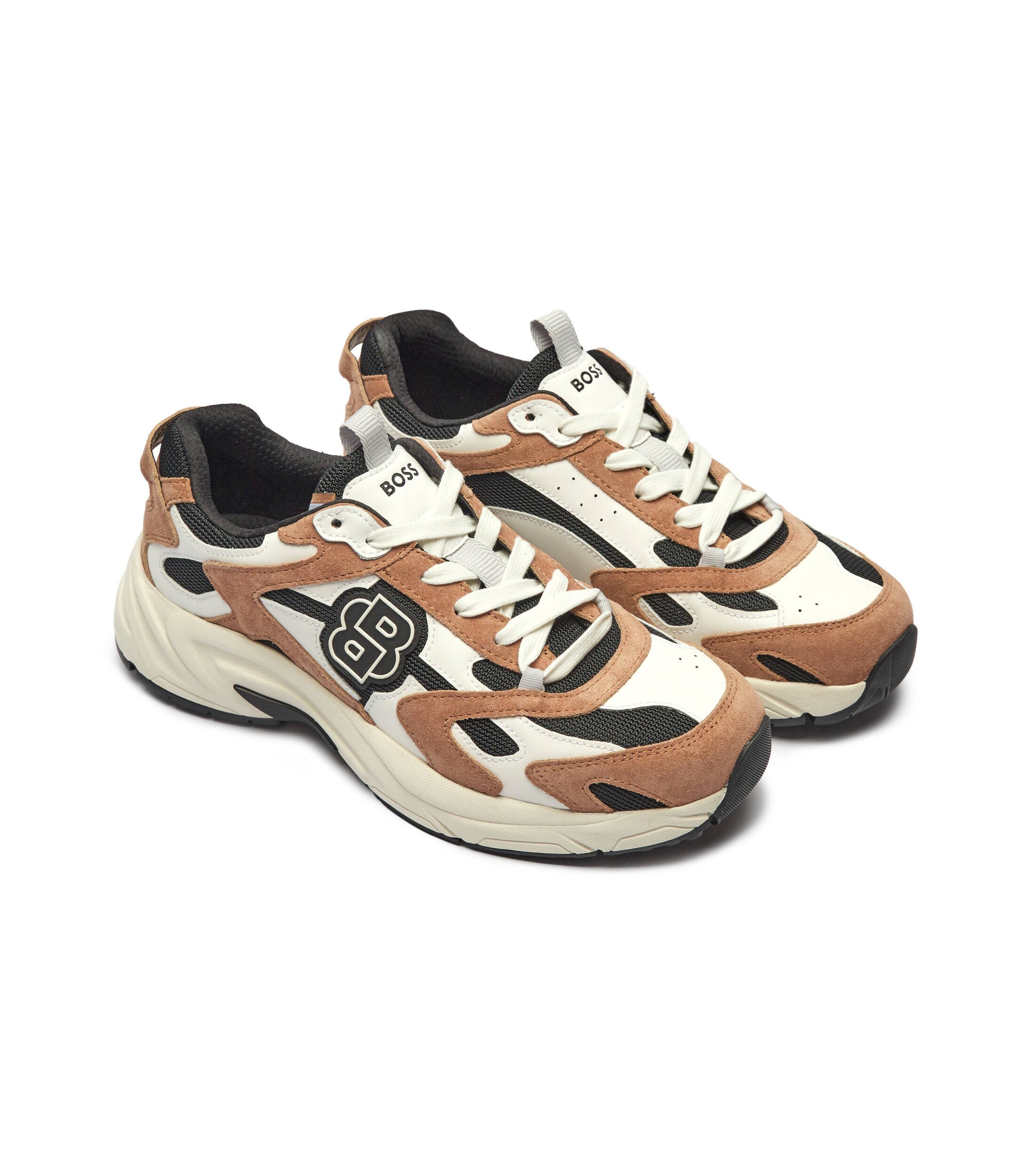 BOSS Black Sneakers Levitt_Runn_BB cu adaos de piele