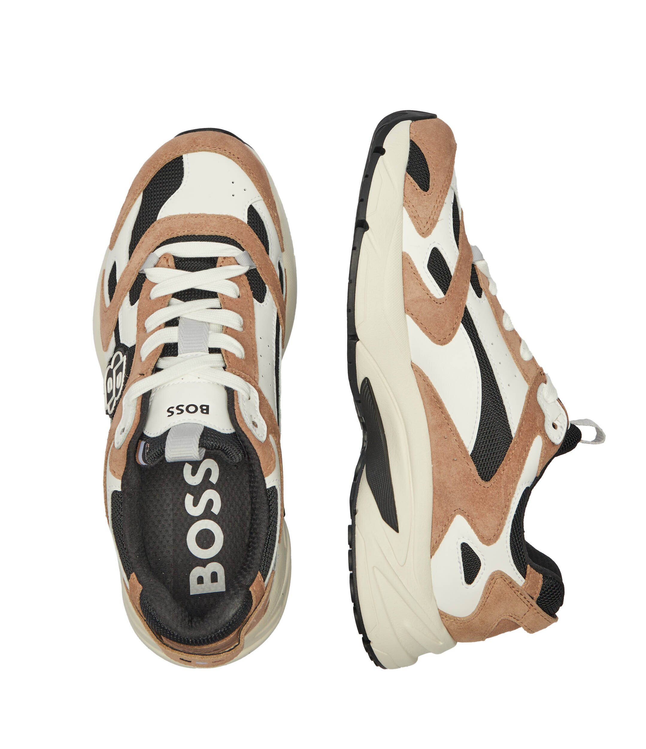 BOSS Black Sneakers Levitt_Runn_BB cu adaos de piele