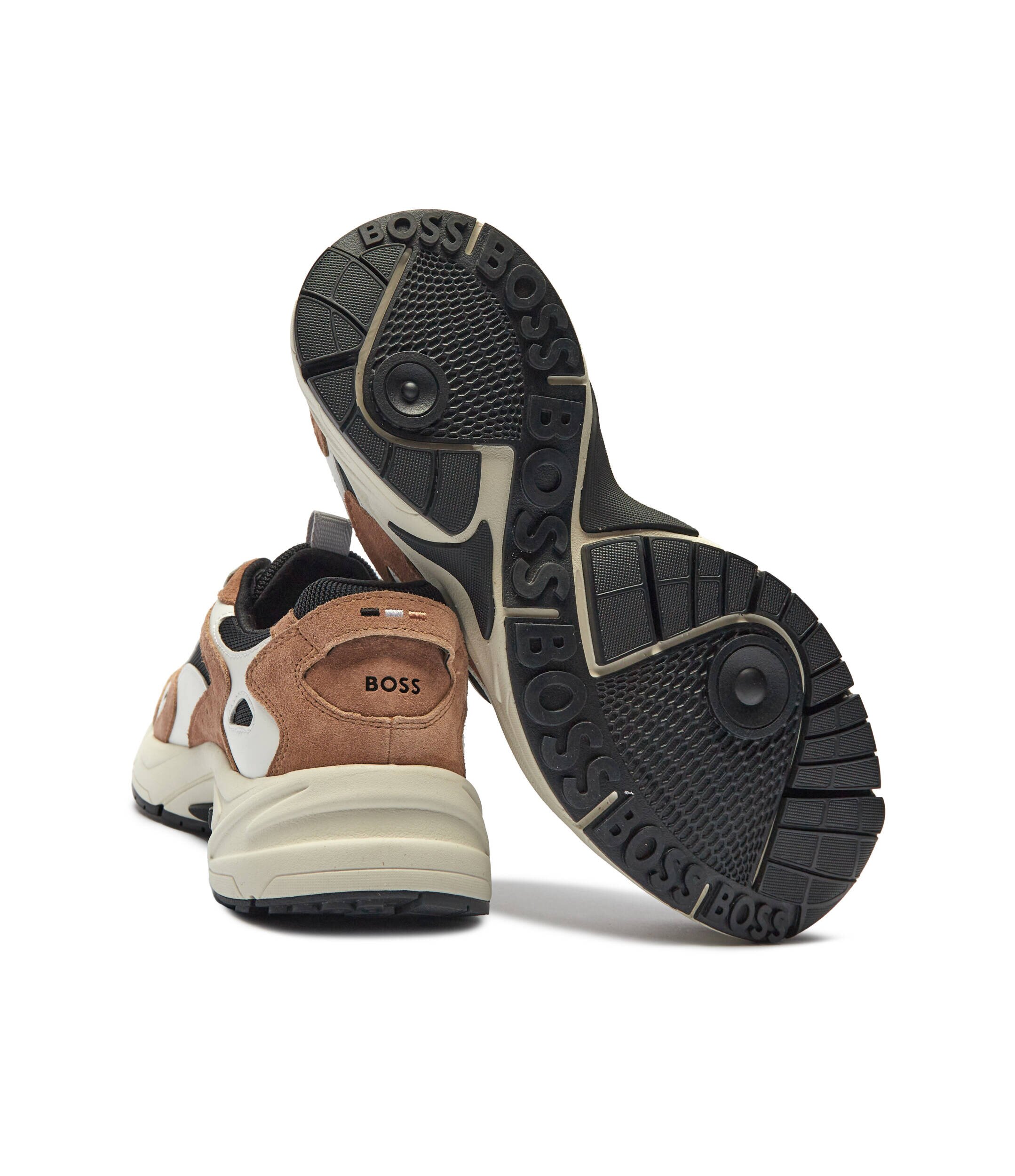 BOSS Black Sneakers Levitt_Runn_BB cu adaos de piele