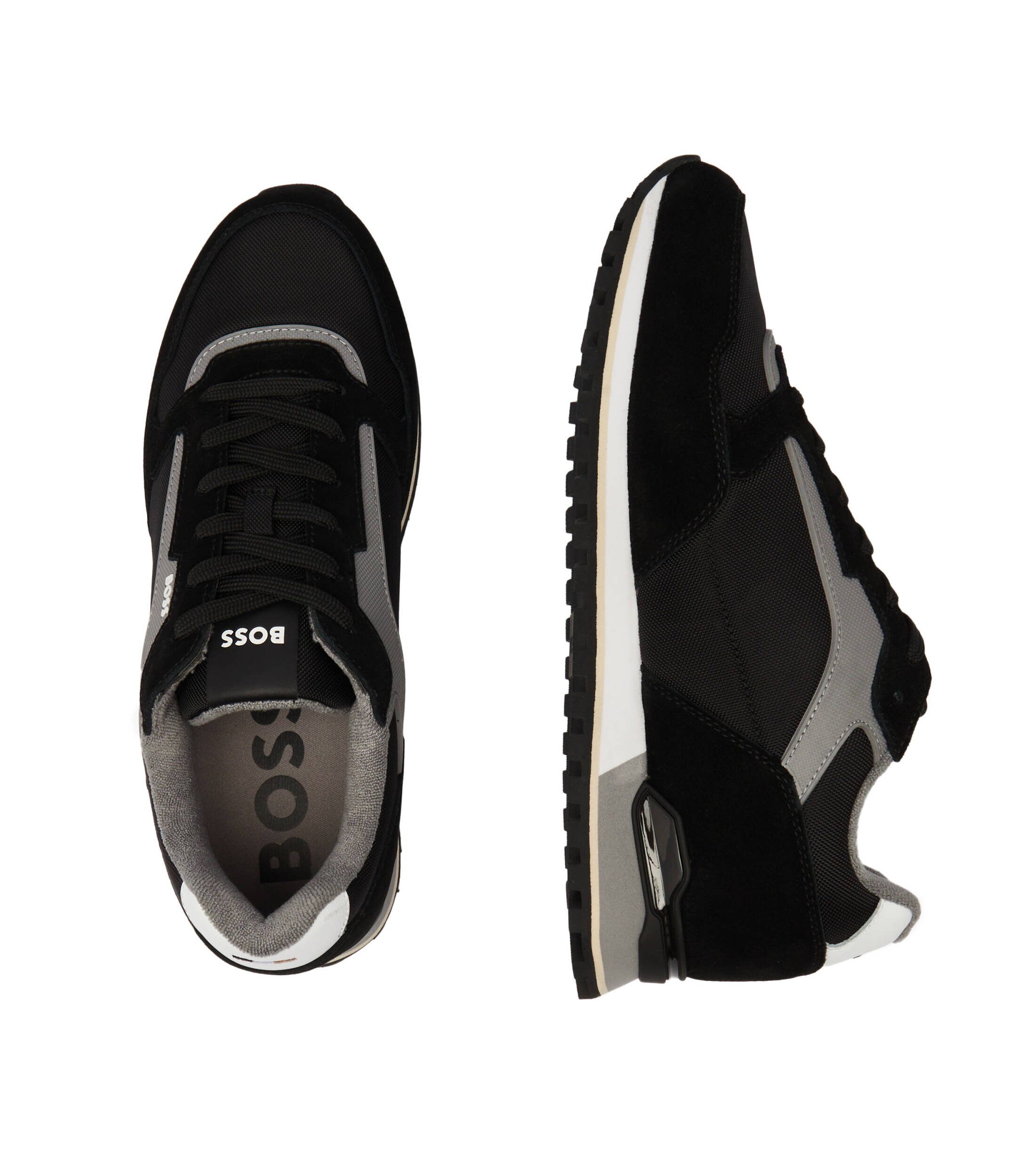 BOSS Black Sneakers PARKOUR cu adaos de piele