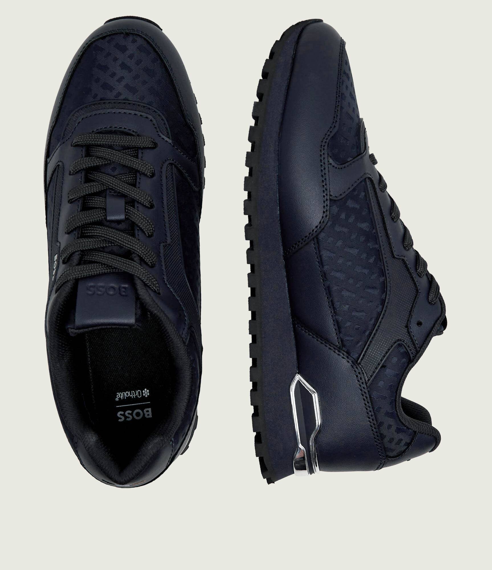 BOSS Black Sneakers Parkour-L_Runn_nmnal cu adaos de piele
