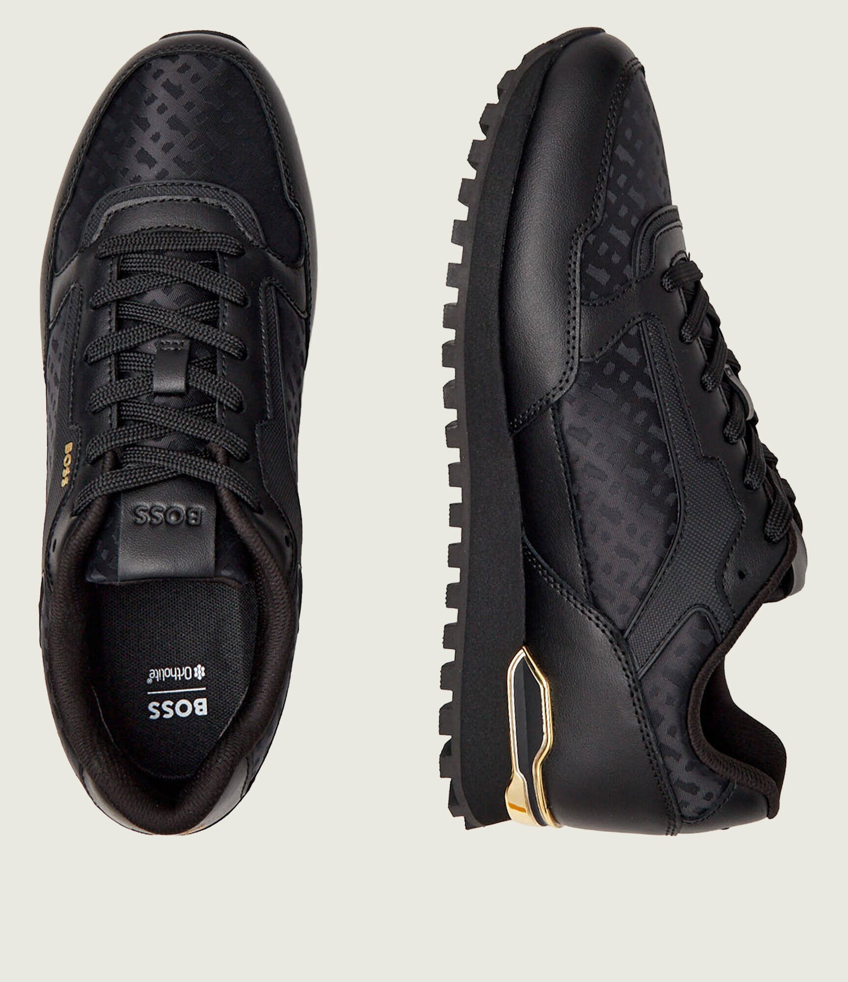 BOSS Black Sneakers Parkour-L_Runn_nmnal cu adaos de piele