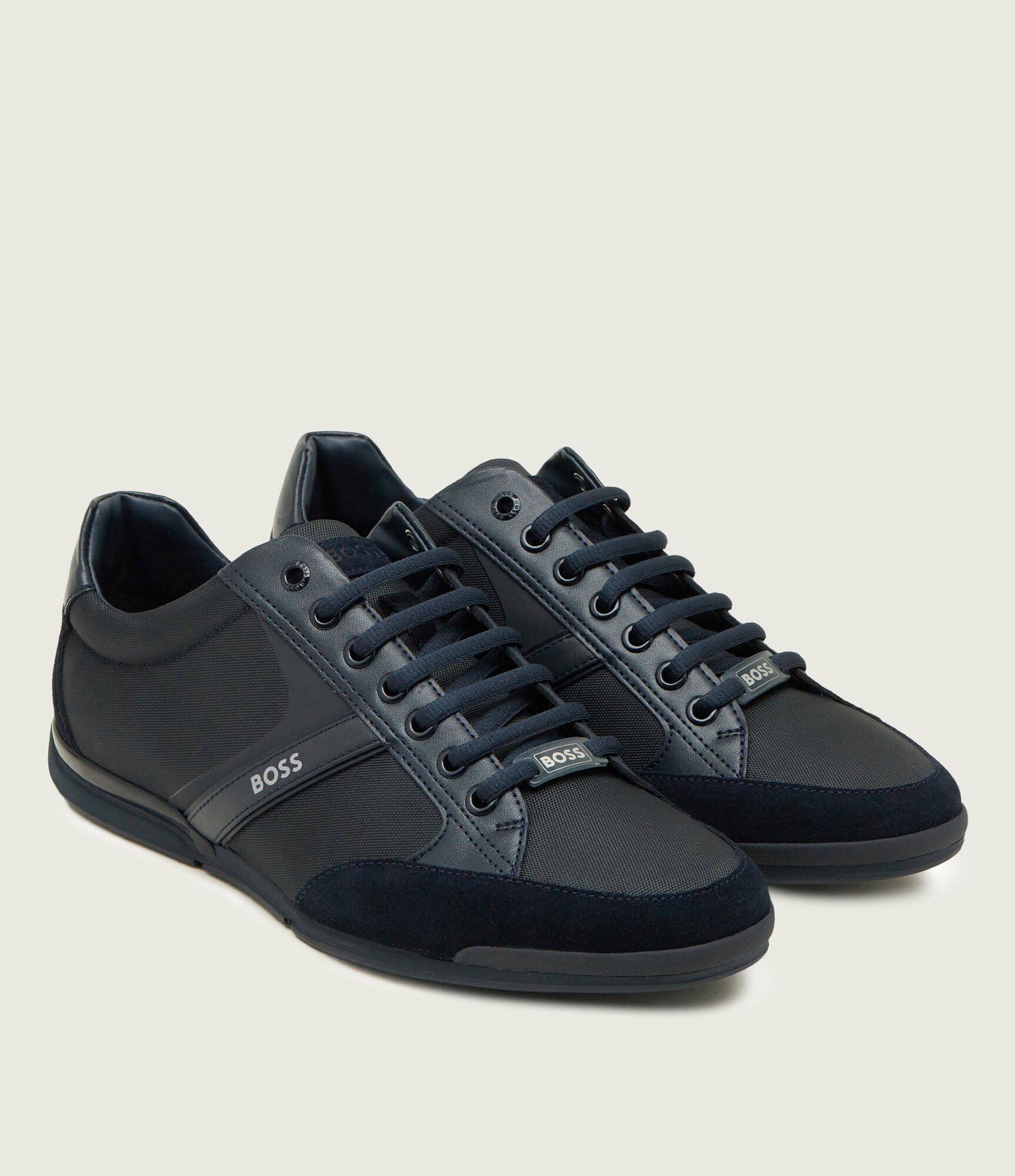 BOSS Black Sneakers Saturn_Lowp cu adaos de piele