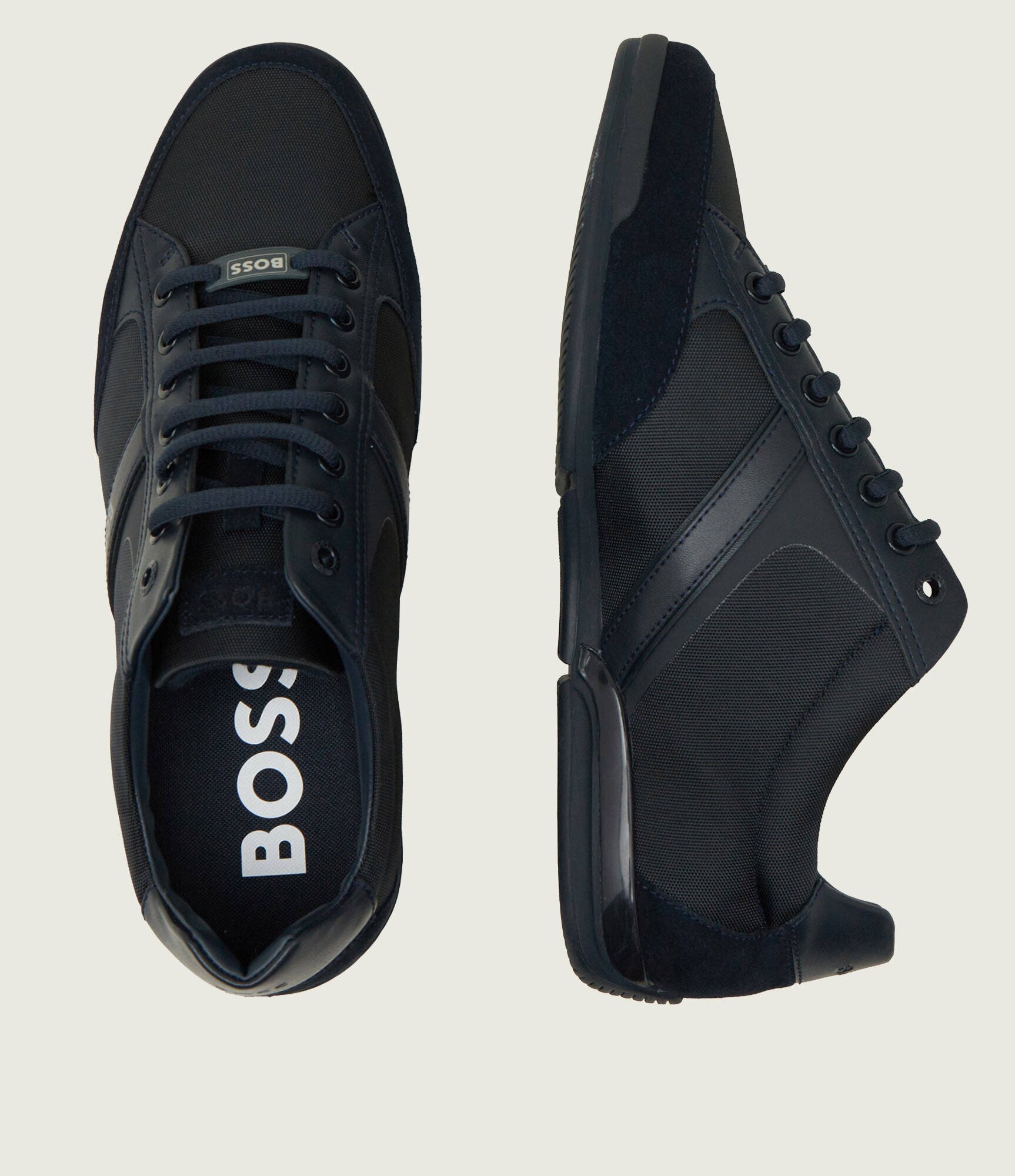 BOSS Black Sneakers Saturn_Lowp cu adaos de piele