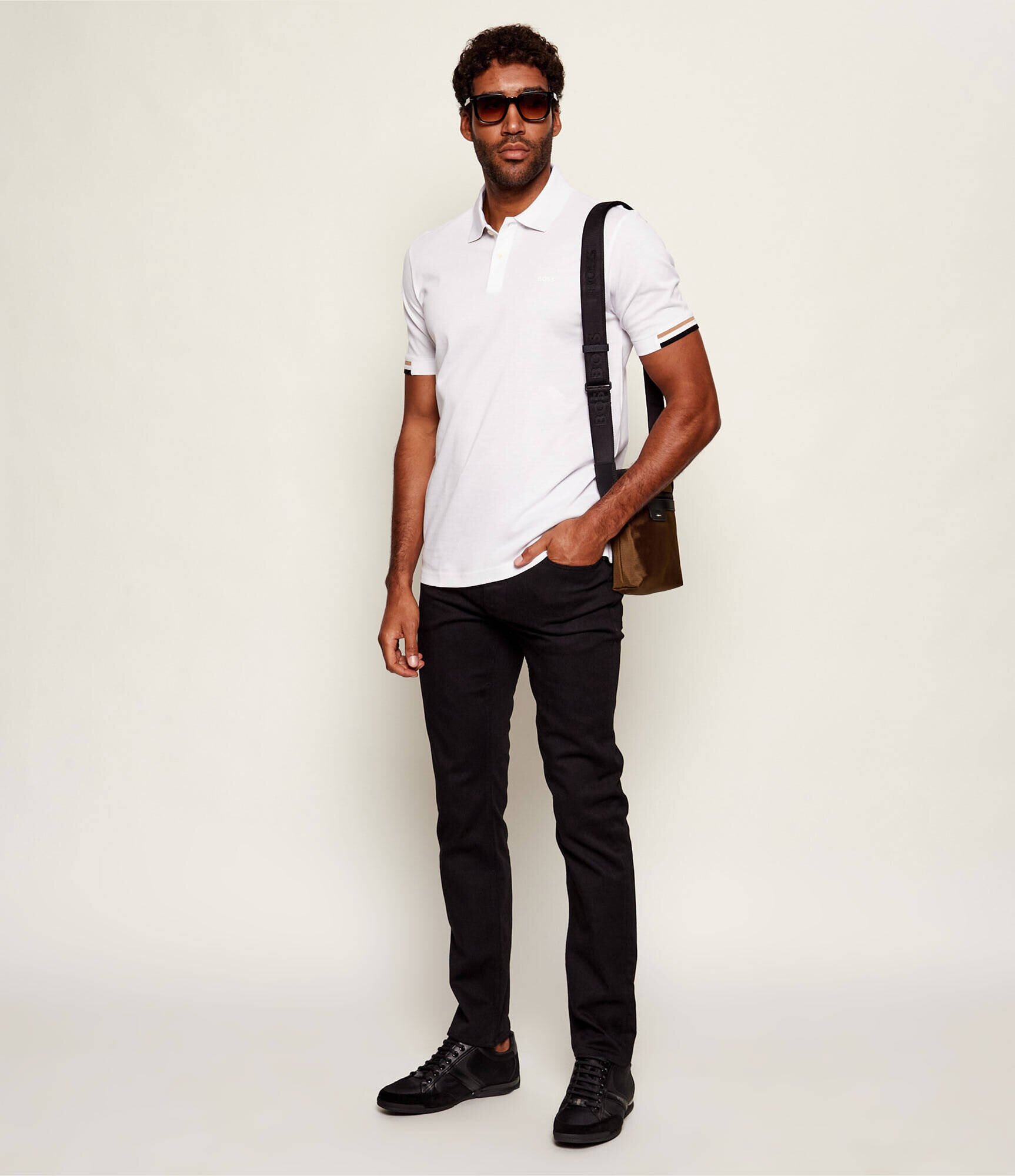 BOSS Black Sneakers Saturn_Lowp cu adaos de piele