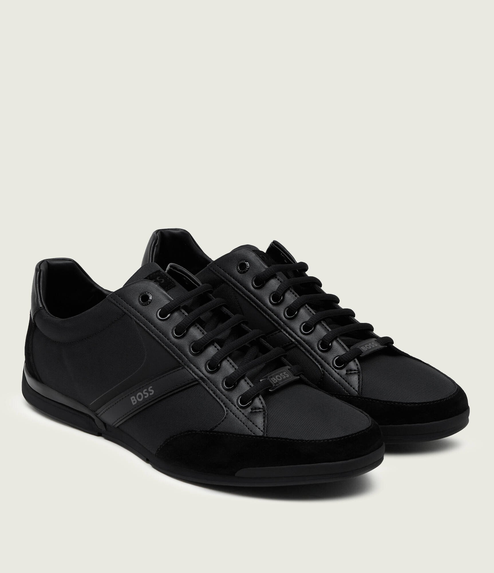 BOSS Black Sneakers Saturn_Lowp cu adaos de piele