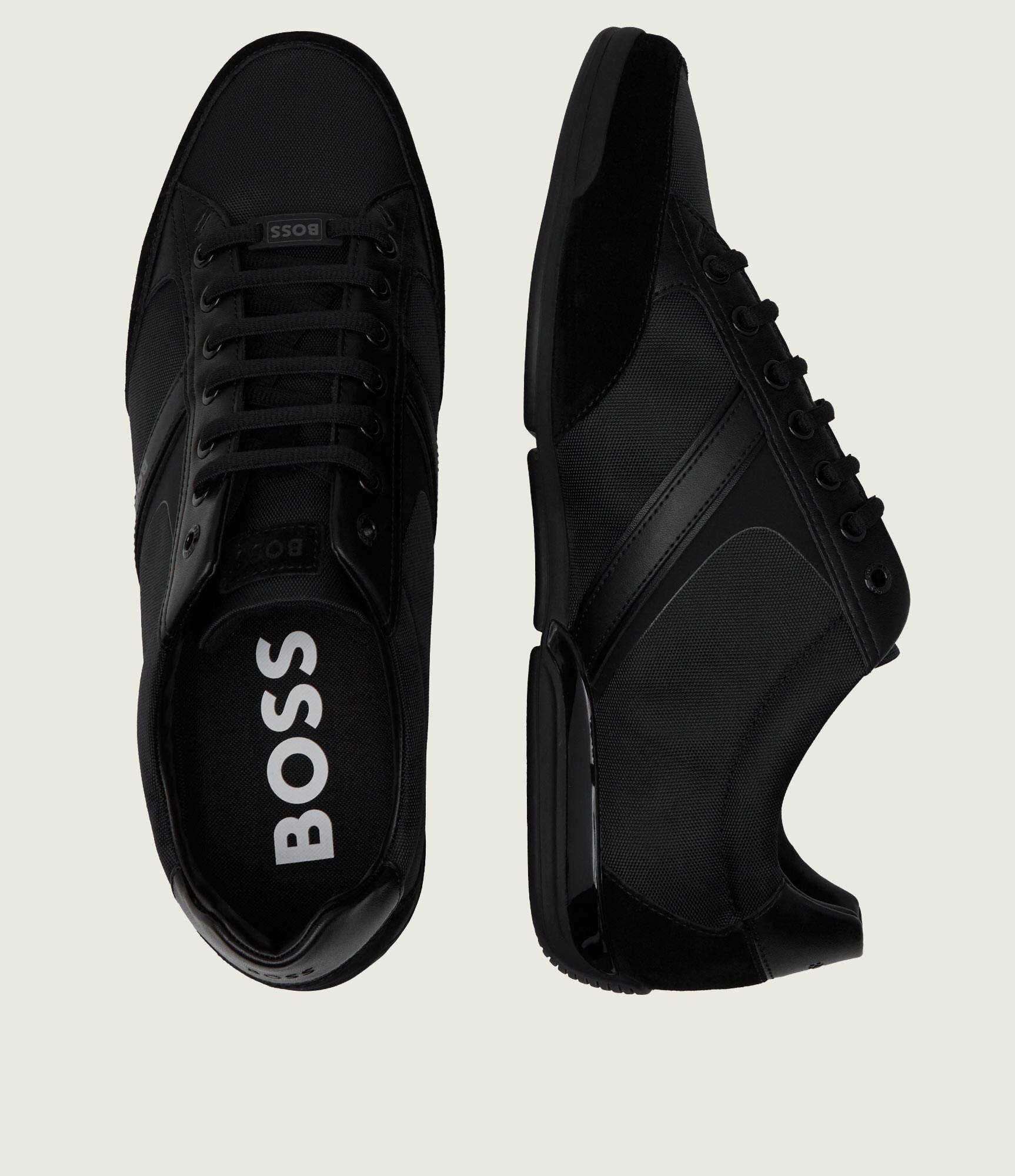 BOSS Black Sneakers Saturn_Lowp cu adaos de piele
