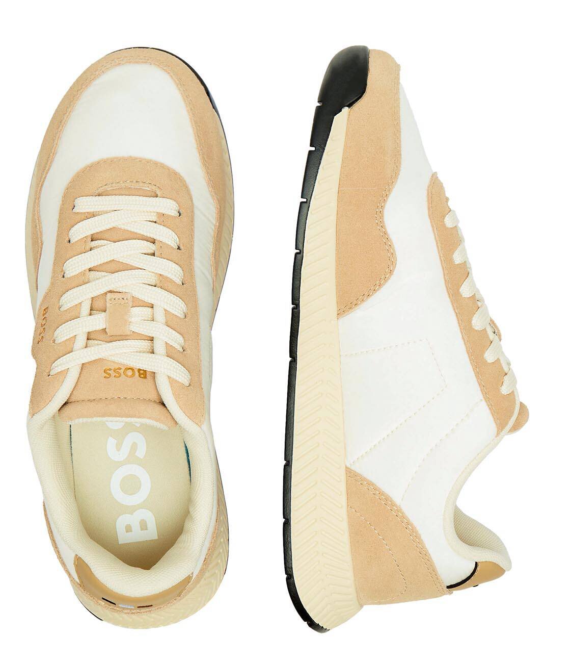 BOSS Black Sneakers Titanium_Runn cu adaos de piele
