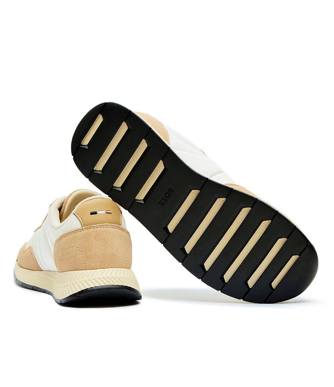 BOSS Black Sneakers Titanium_Runn cu adaos de piele