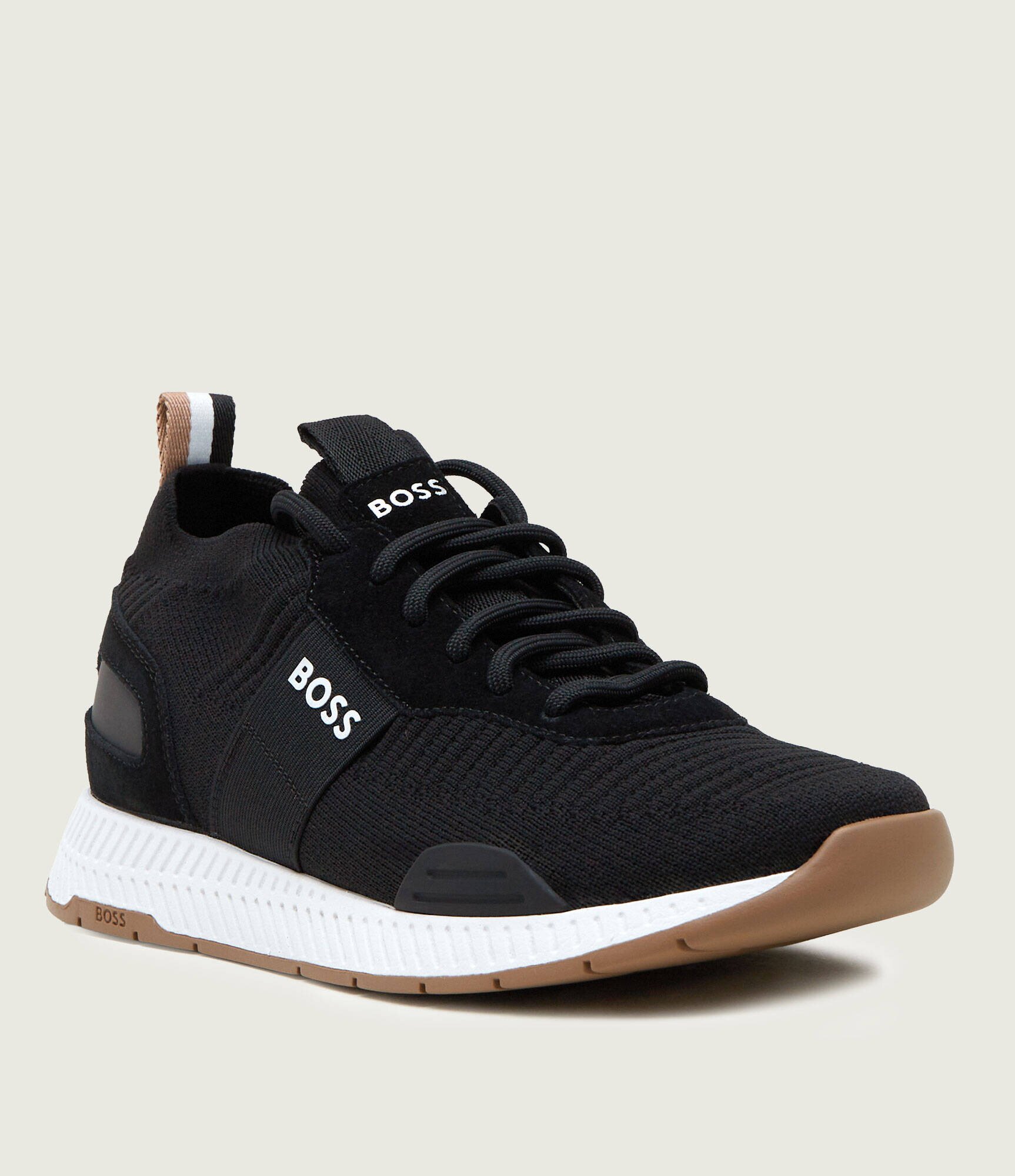 BOSS Black Sneakers Titanium_Runn_knst_N cu adaos de piele