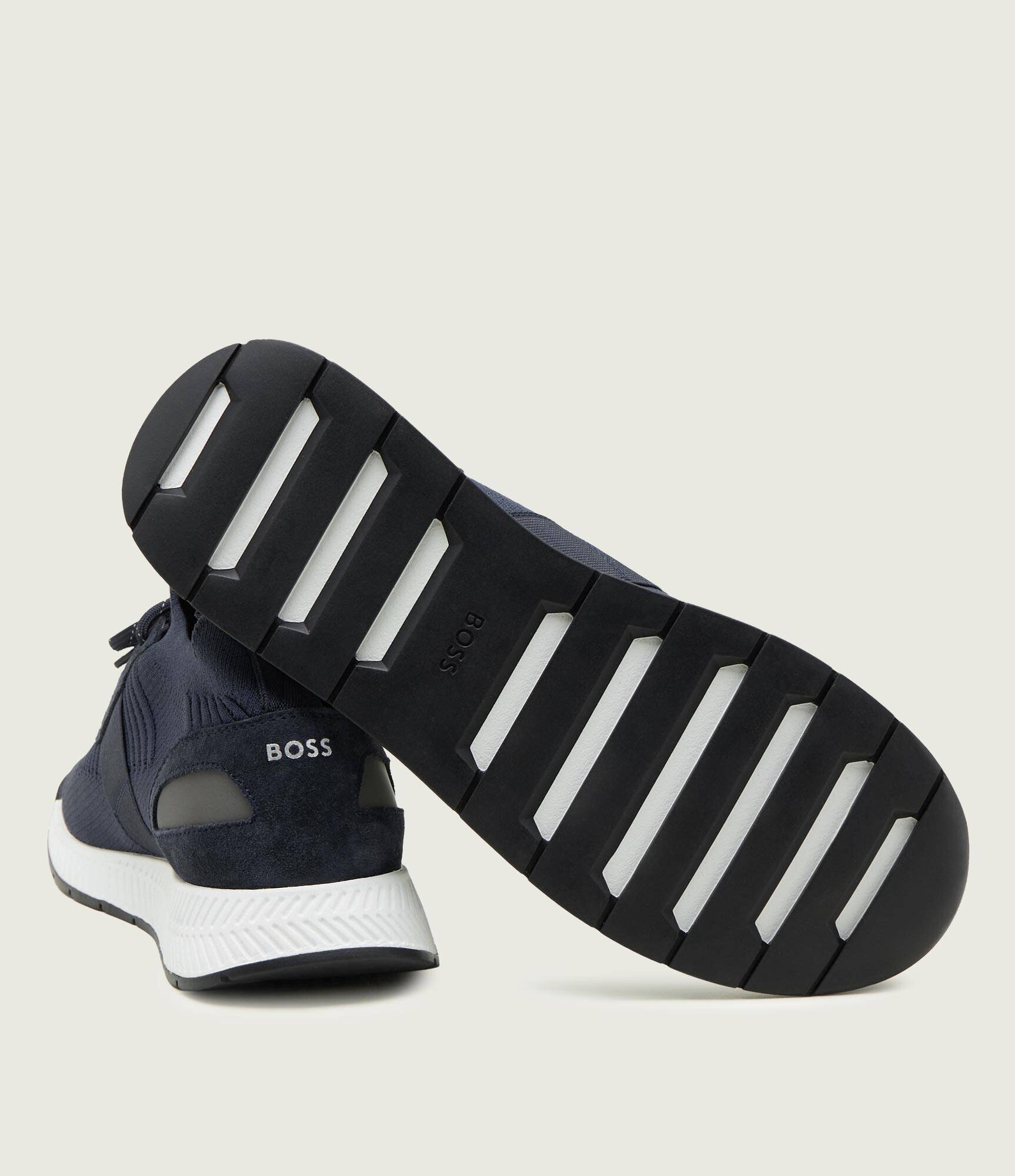 BOSS Black Sneakers Titanium_Runn_knst_N cu adaos de piele