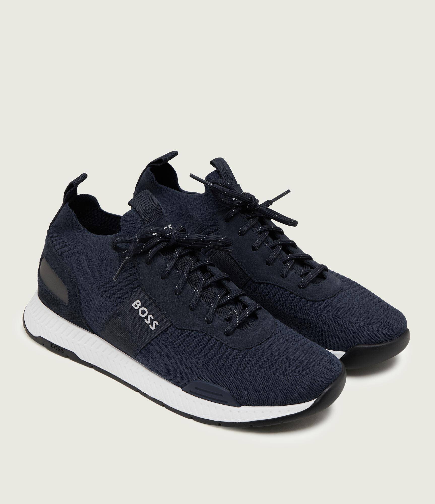 BOSS Black Sneakers Titanium_Runn_knst_N cu adaos de piele