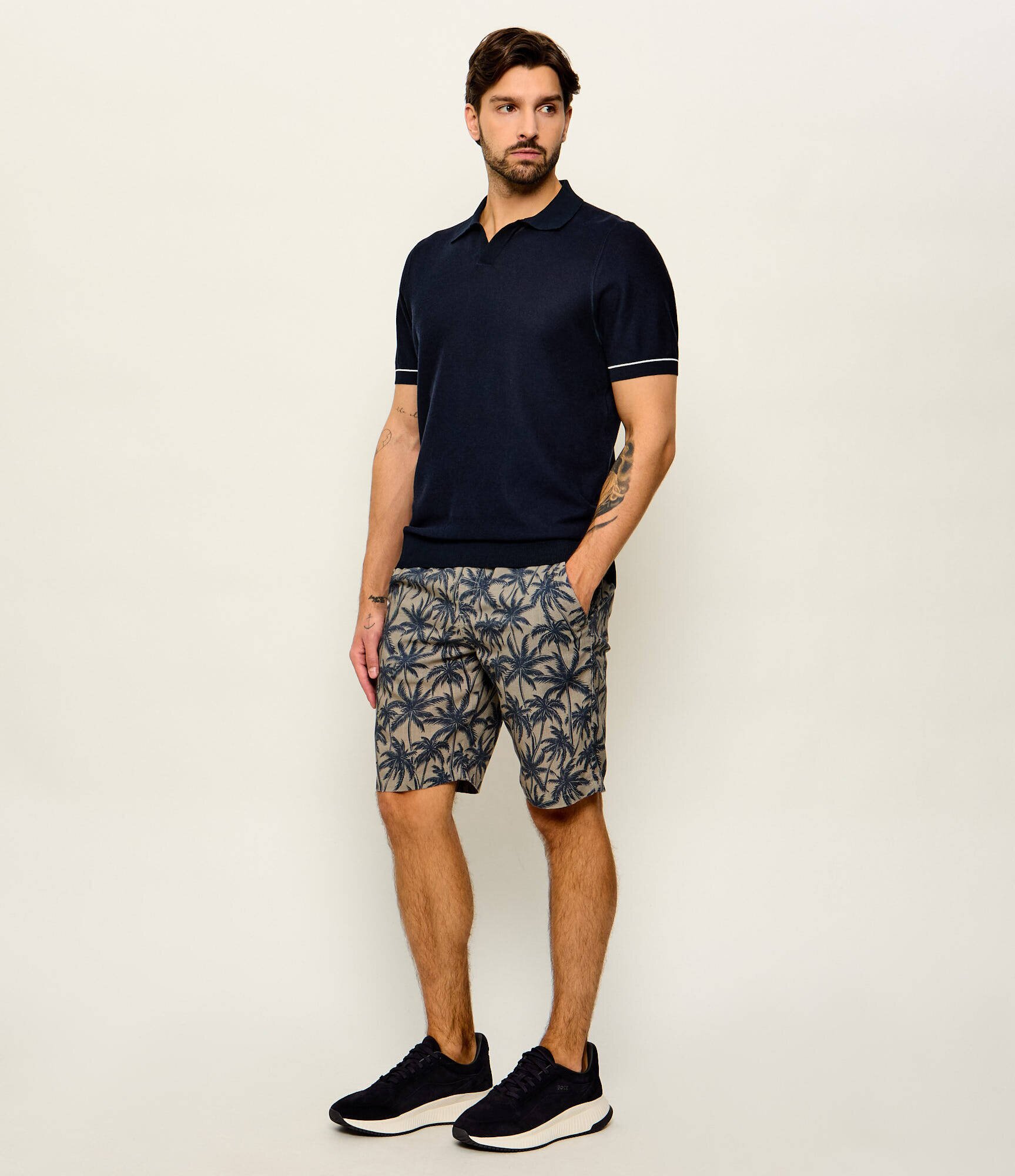 BOSS Black Sneakers TTNM EVO_Runn_sdwxbr | piele întoarsă