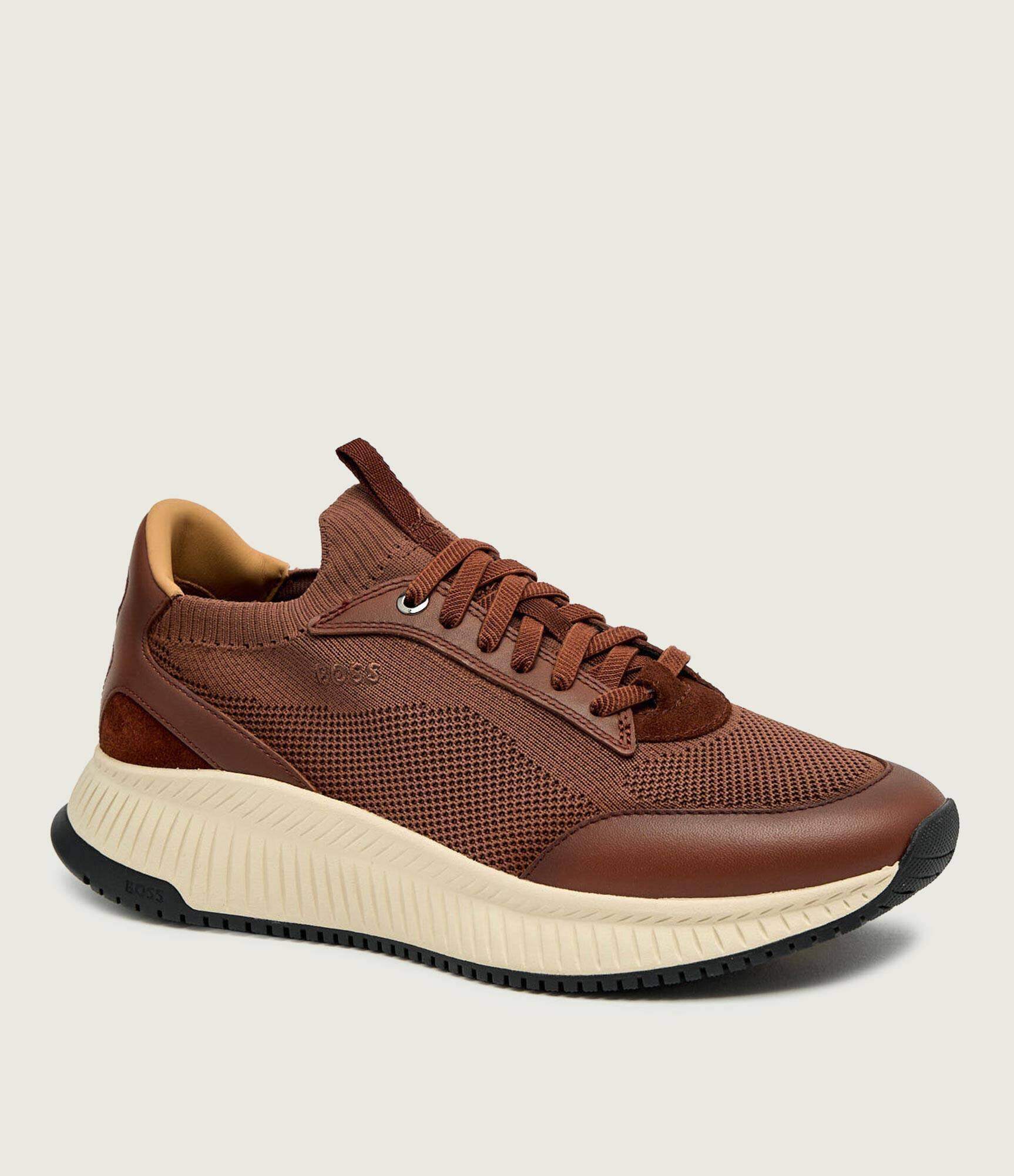BOSS Black Sneakers Ttnm Evo_Slon_knbult cu adaos de piele