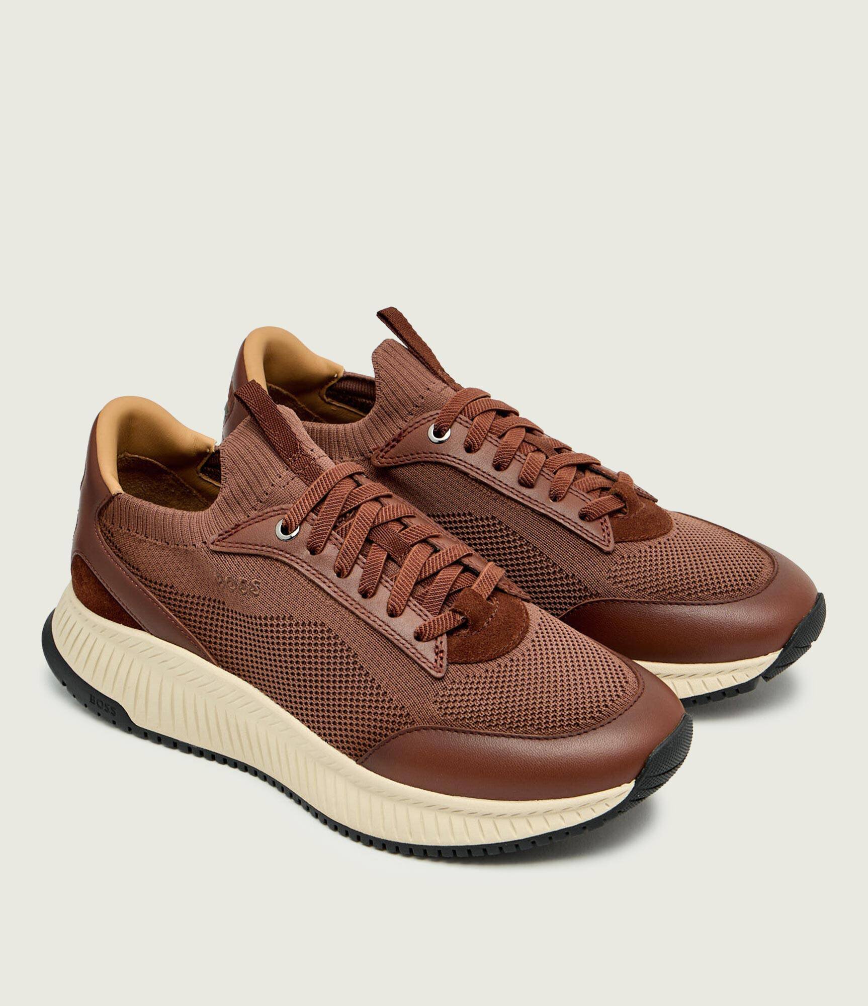 BOSS Black Sneakers Ttnm Evo_Slon_knbult cu adaos de piele