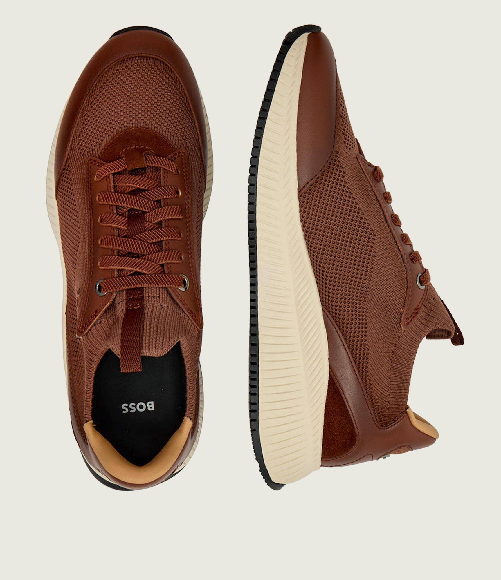 BOSS Black Sneakers Ttnm Evo_Slon_knbult cu adaos de piele