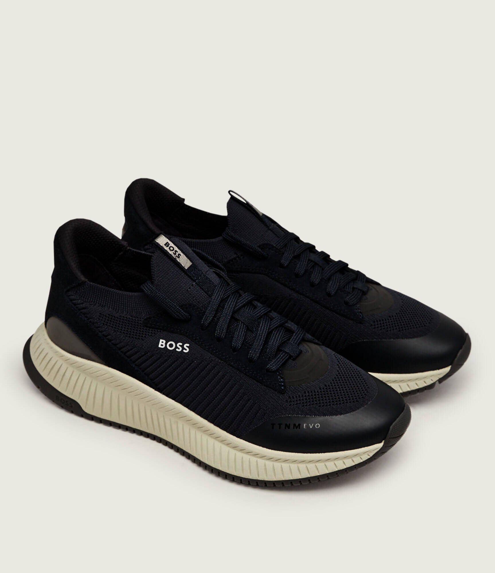 BOSS Black Sneakers TTNM EVO_Slon_knrsd cu adaos de piele