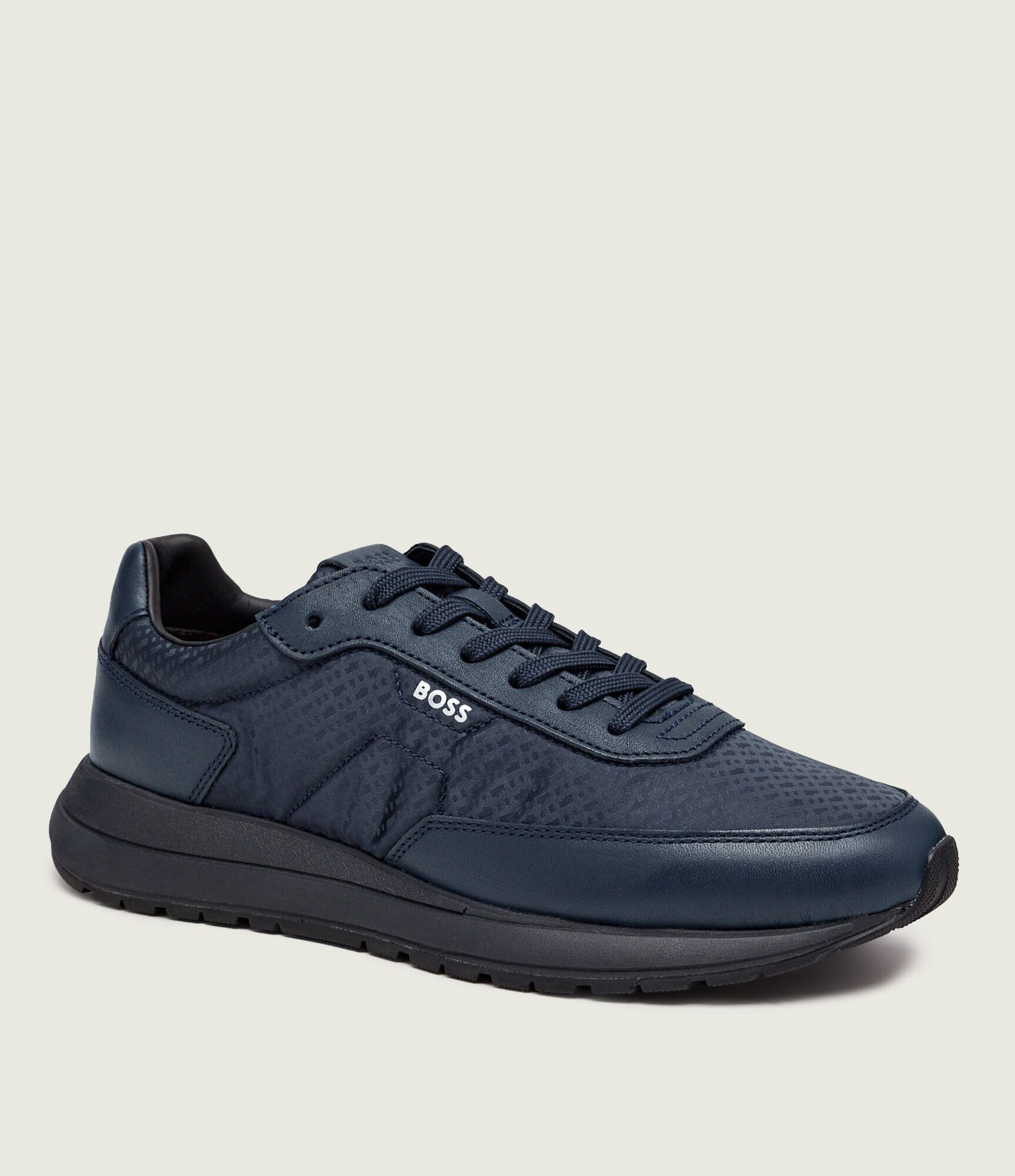 BOSS Black Sneakers Vinston_Runn_nymnlt cu adaos de piele