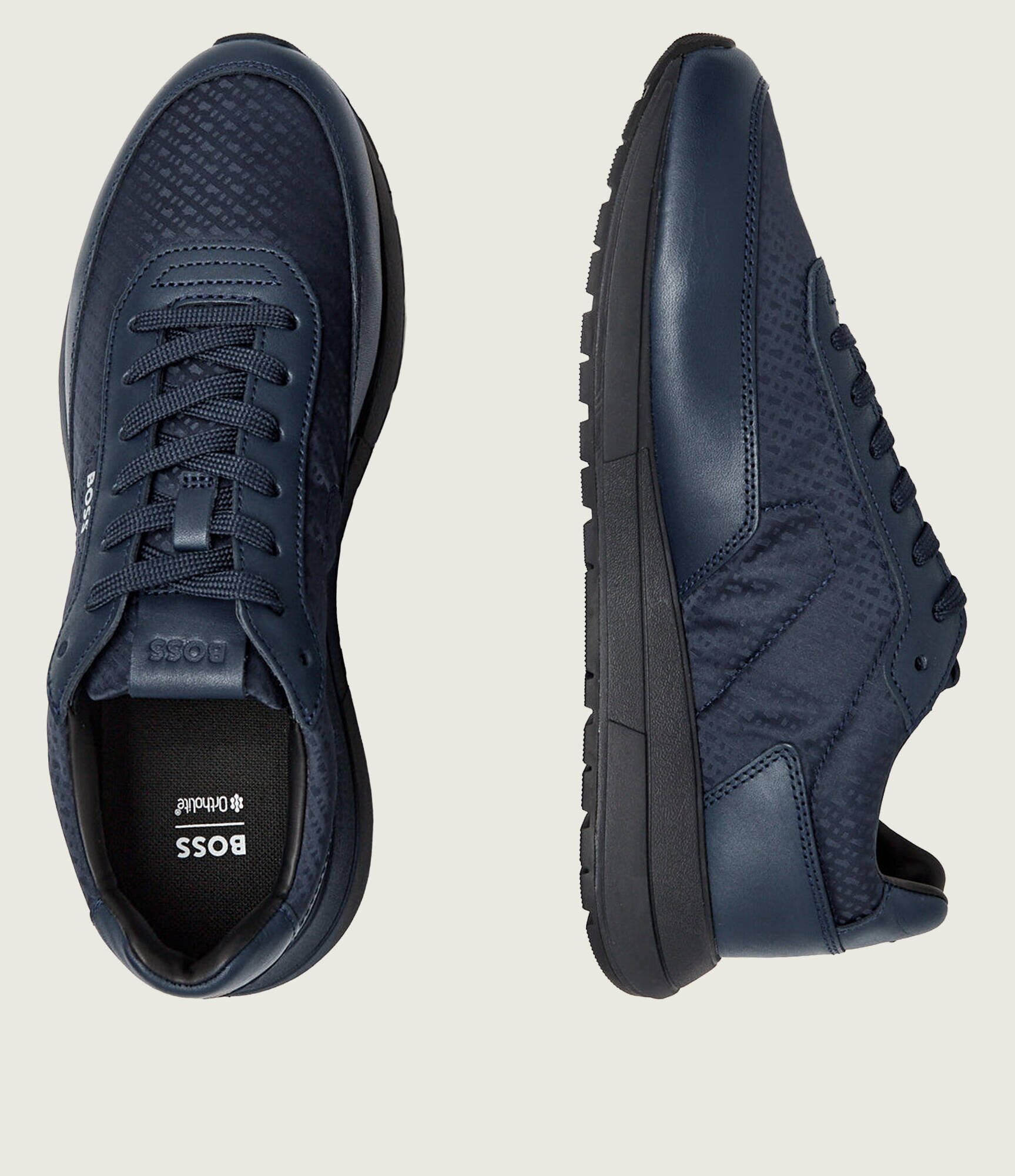 BOSS Black Sneakers Vinston_Runn_nymnlt cu adaos de piele