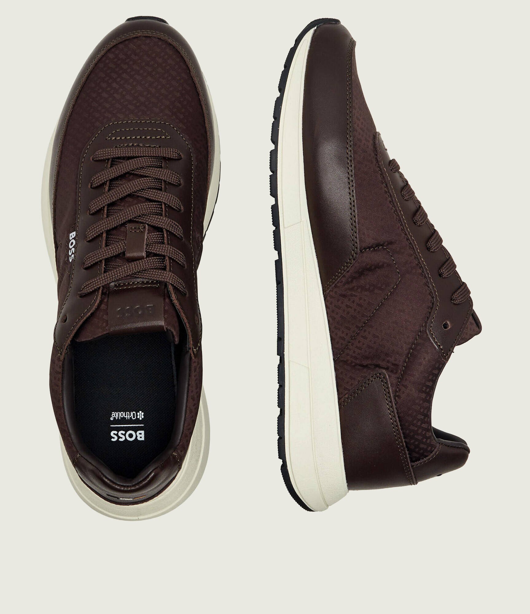 BOSS Black Sneakers Vinston_Runn_nymnlt cu adaos de piele