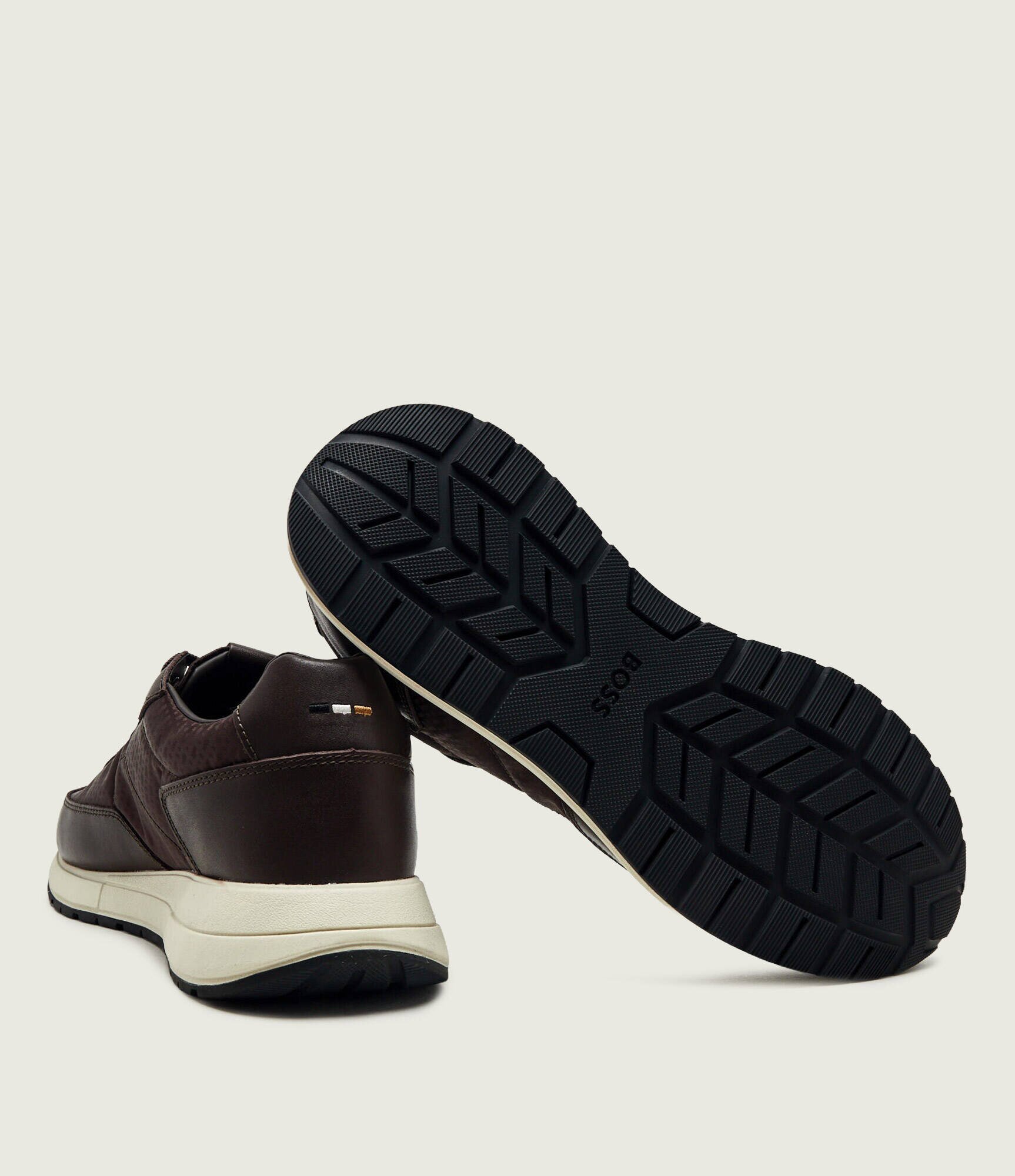 BOSS Black Sneakers Vinston_Runn_nymnlt cu adaos de piele