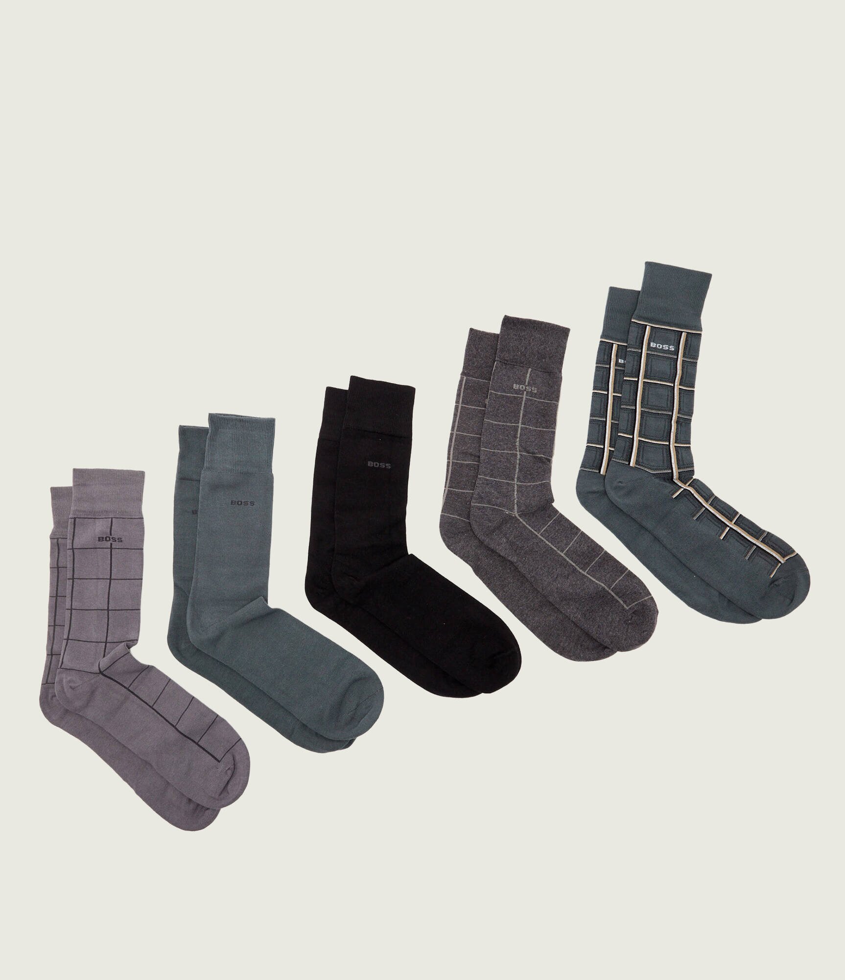 BOSS Black Șosete 5-pack 5PRSGiftset Check CC