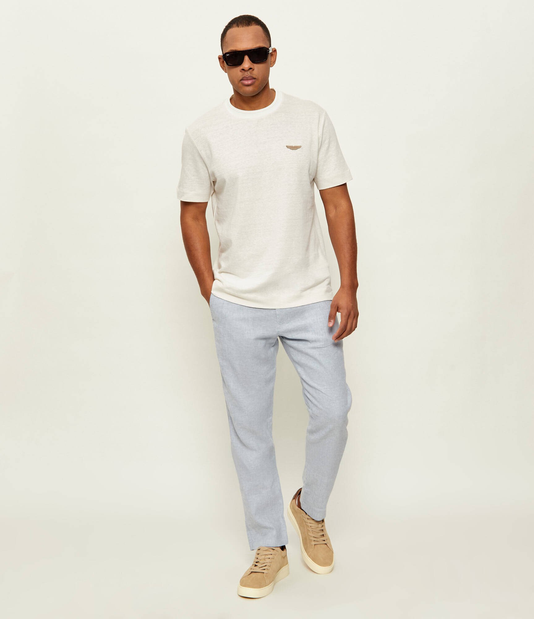 BOSS Black T-shirt C-Taut 248 BOSS X ASTON MARTIN | Regular Fit | z dodatkiem lnu