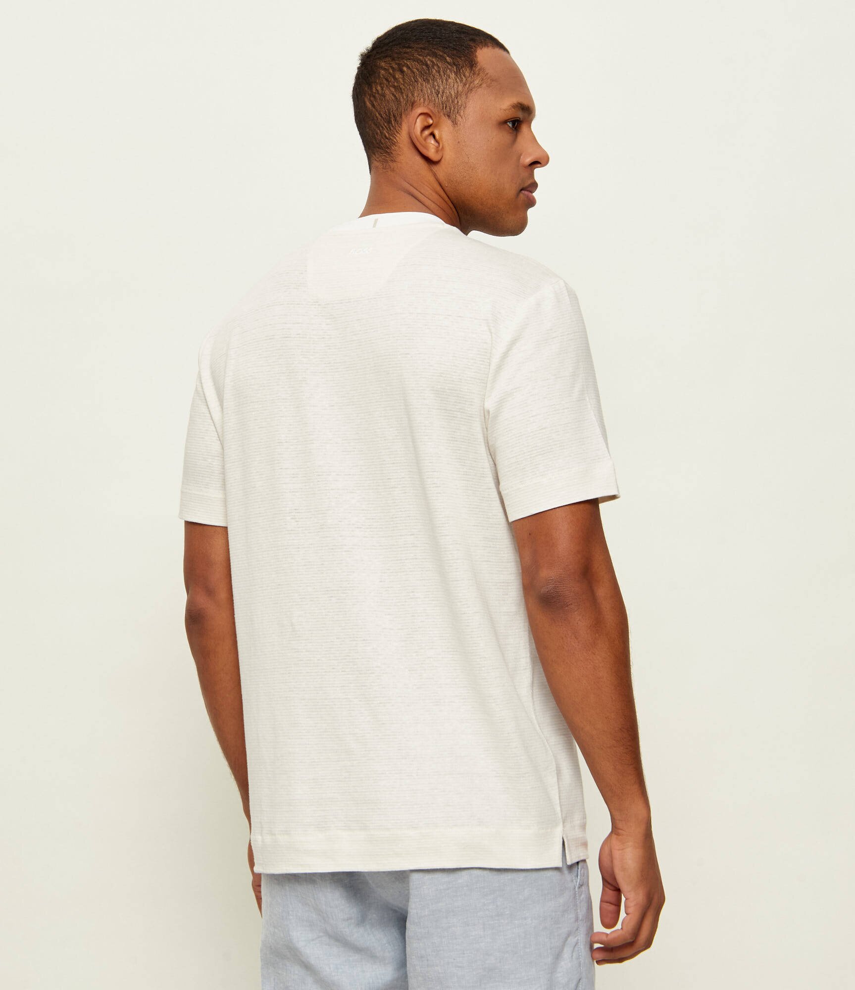BOSS Black T-shirt C-Taut 248 BOSS X ASTON MARTIN | Regular Fit | z dodatkiem lnu