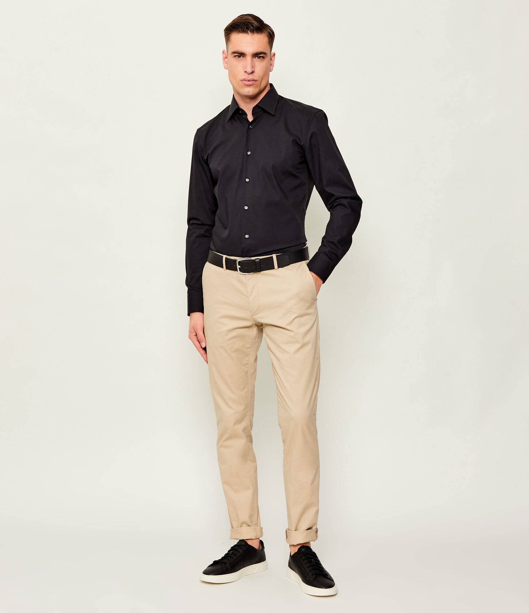 BOSS Black Teniși din piele Kieran_Tenn_bustd