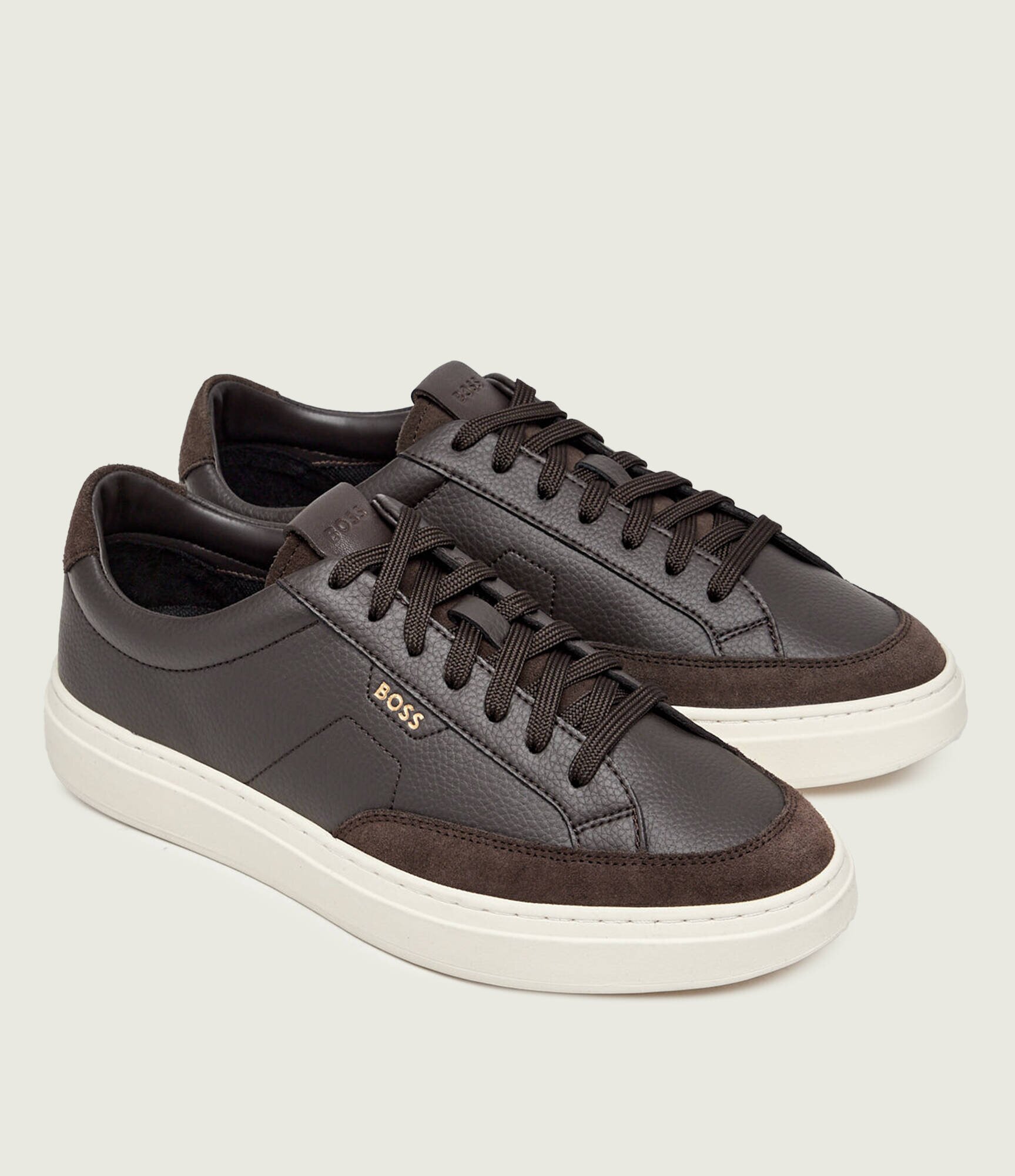 BOSS Black Teniși din piele Kieran_Tenn_sdtbal | piele întoarsă