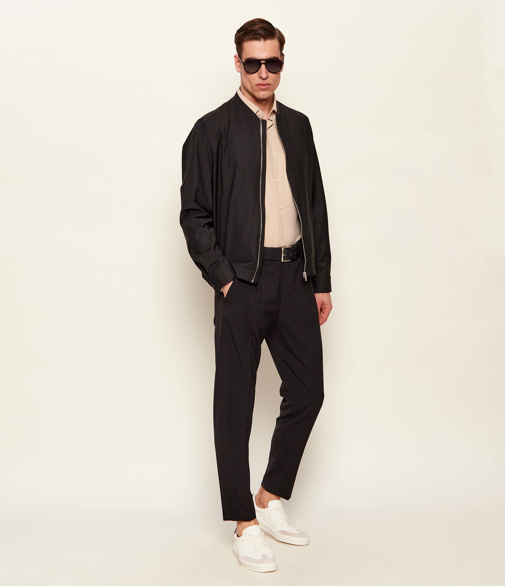 BOSS Black Teniși din piele Zarek_Tenn_sddr_DB | BECKHAM x BOSS | piele întoarsă