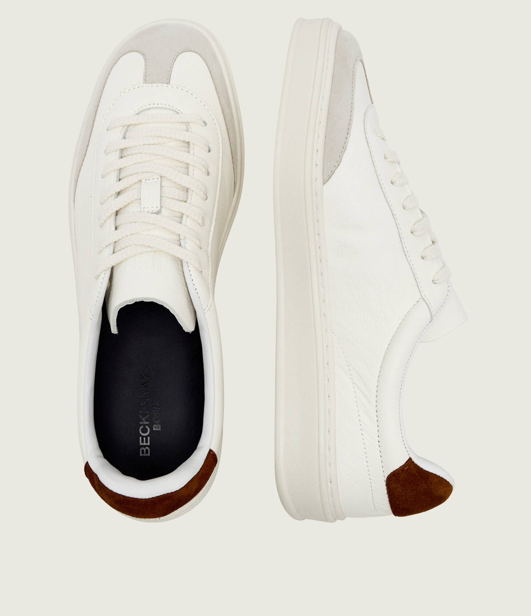 BOSS Black Teniși din piele Zarek_Tenn_sddr_DB | BECKHAM x BOSS | piele întoarsă