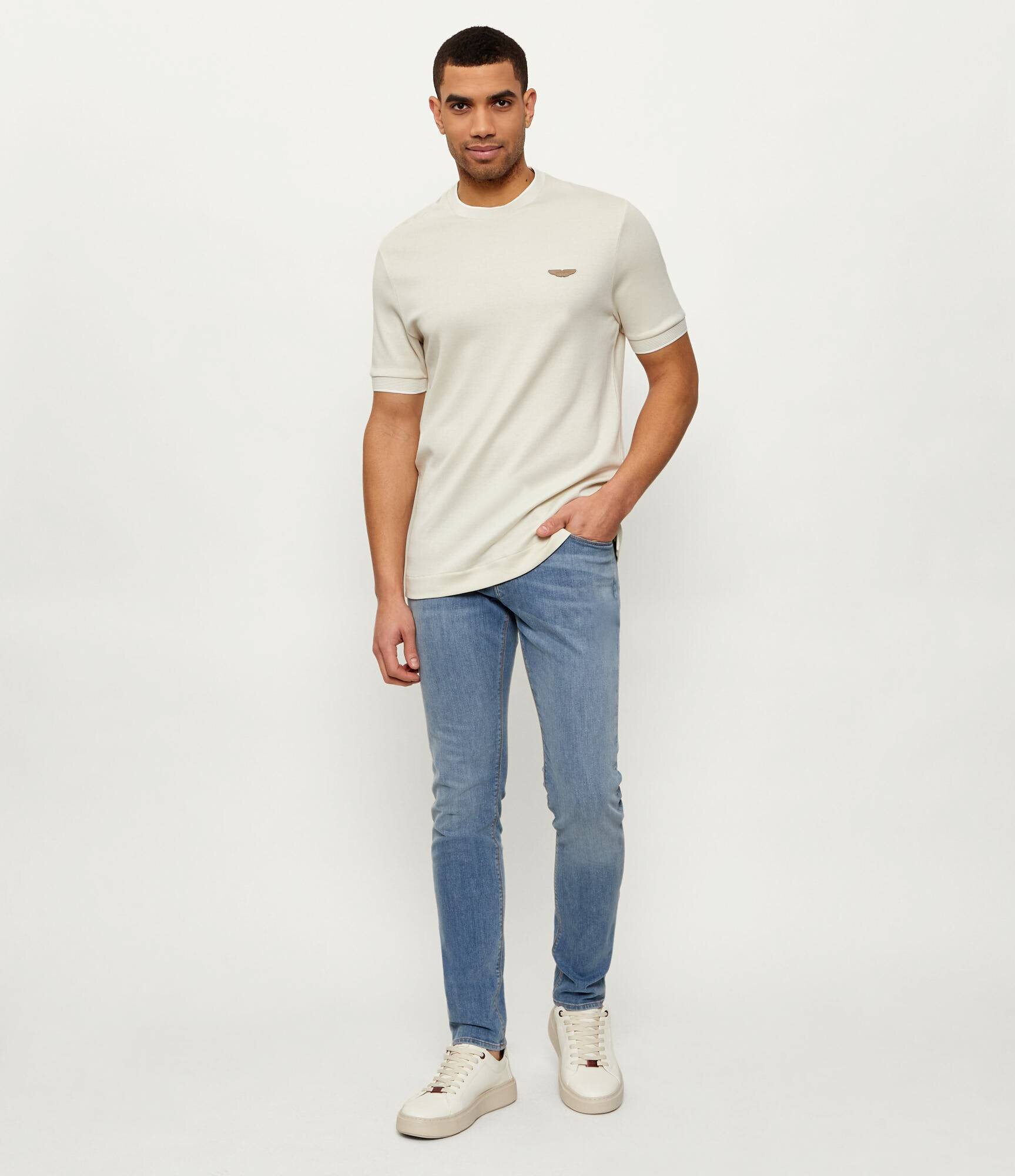 BOSS Black Tricou C-Thompson 242_AM | BOSS x ASTON MARTIN | regular fit cu adaos de lână