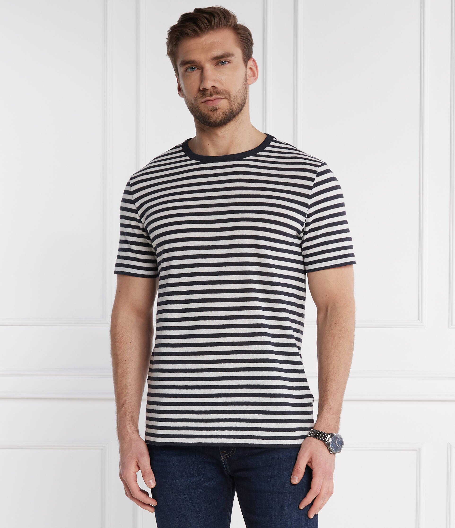 BOSS Black Tricou Tiburt | Regular Fit | cu adaos de in