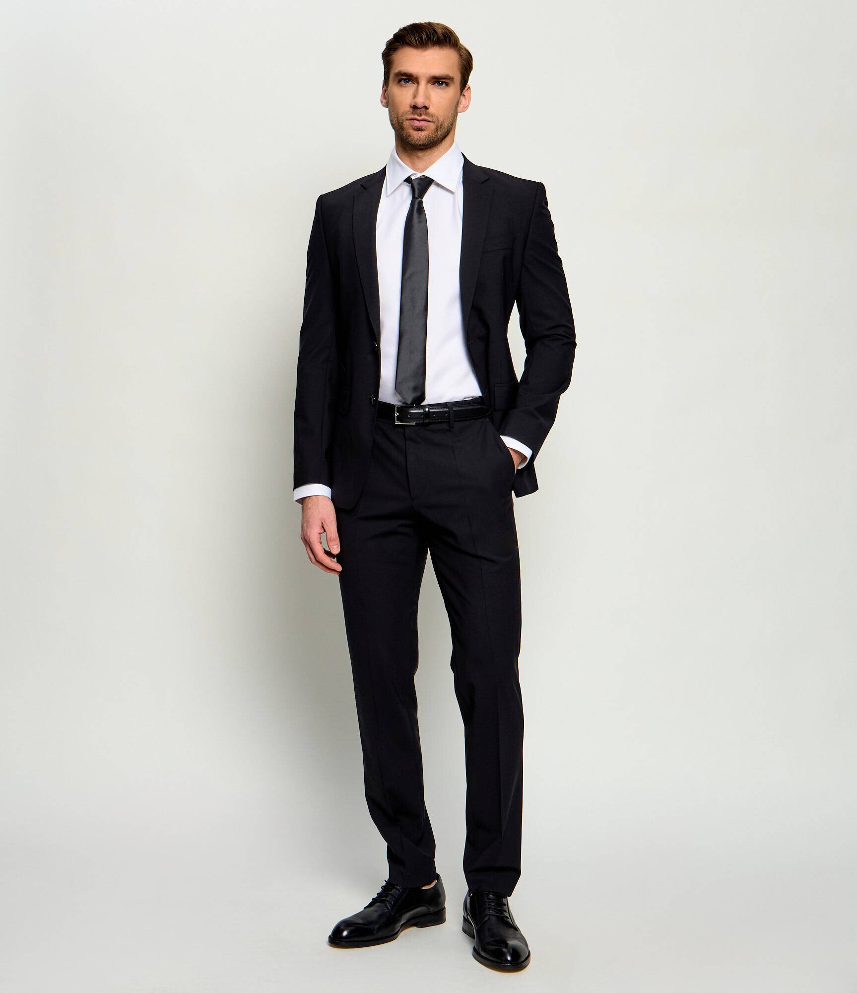 BOSS Black Wełniane spodnie H-Lenon-MM-224 | Regular Fit
