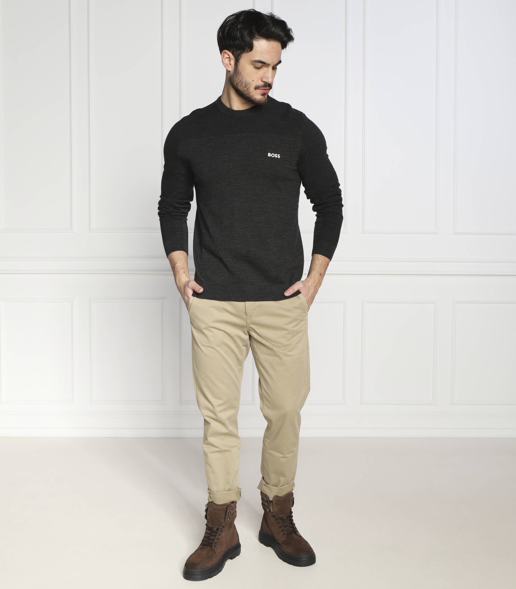 BOSS Green de lână pulover romar | regular fit
