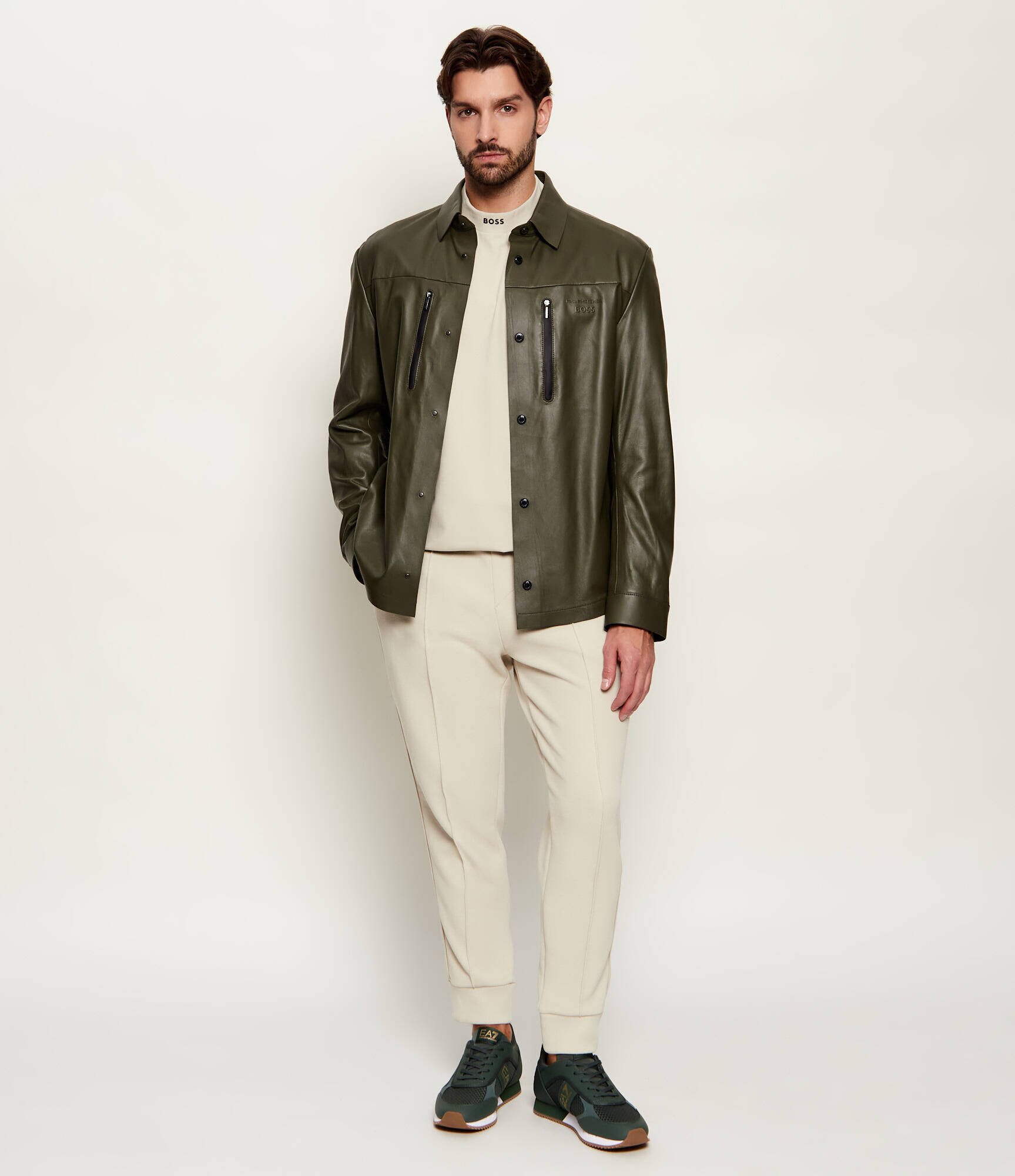 BOSS Green Geacă de piele LH_PS Spirit70 ST | BOSS X PORSCHE | regular fit