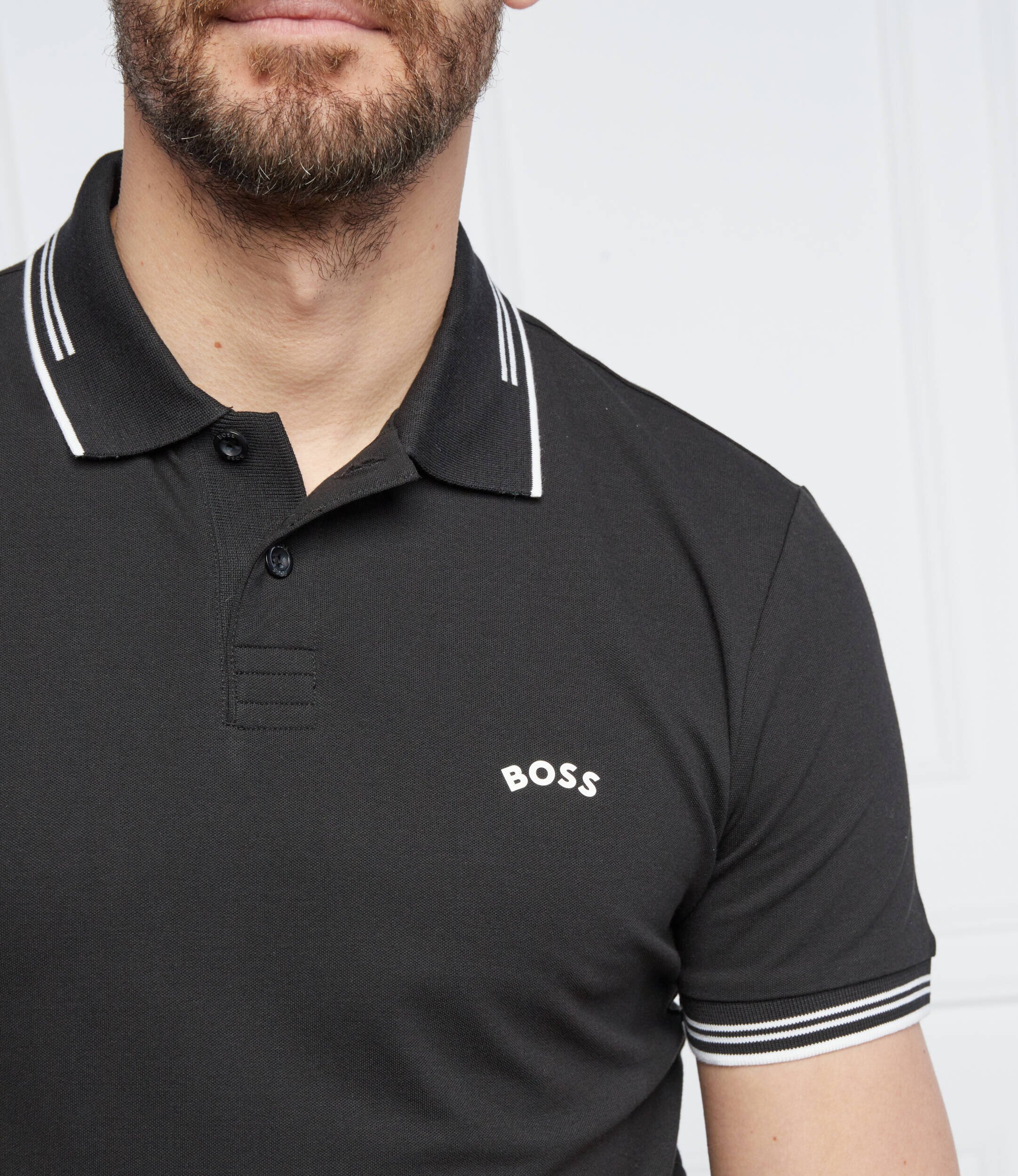 BOSS Green Polo Curved | Slim Fit | stretch