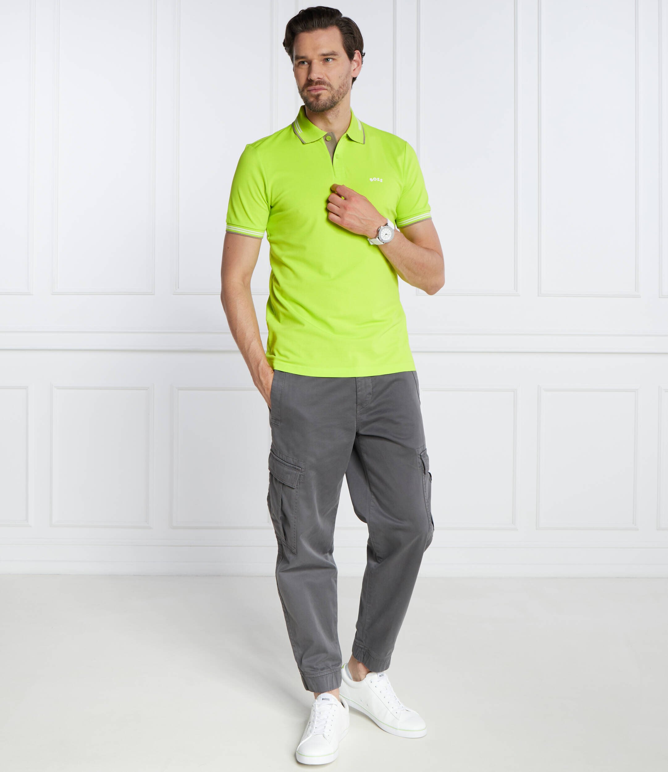 BOSS Green Polo Paul Curved | stretch | Slim Fit