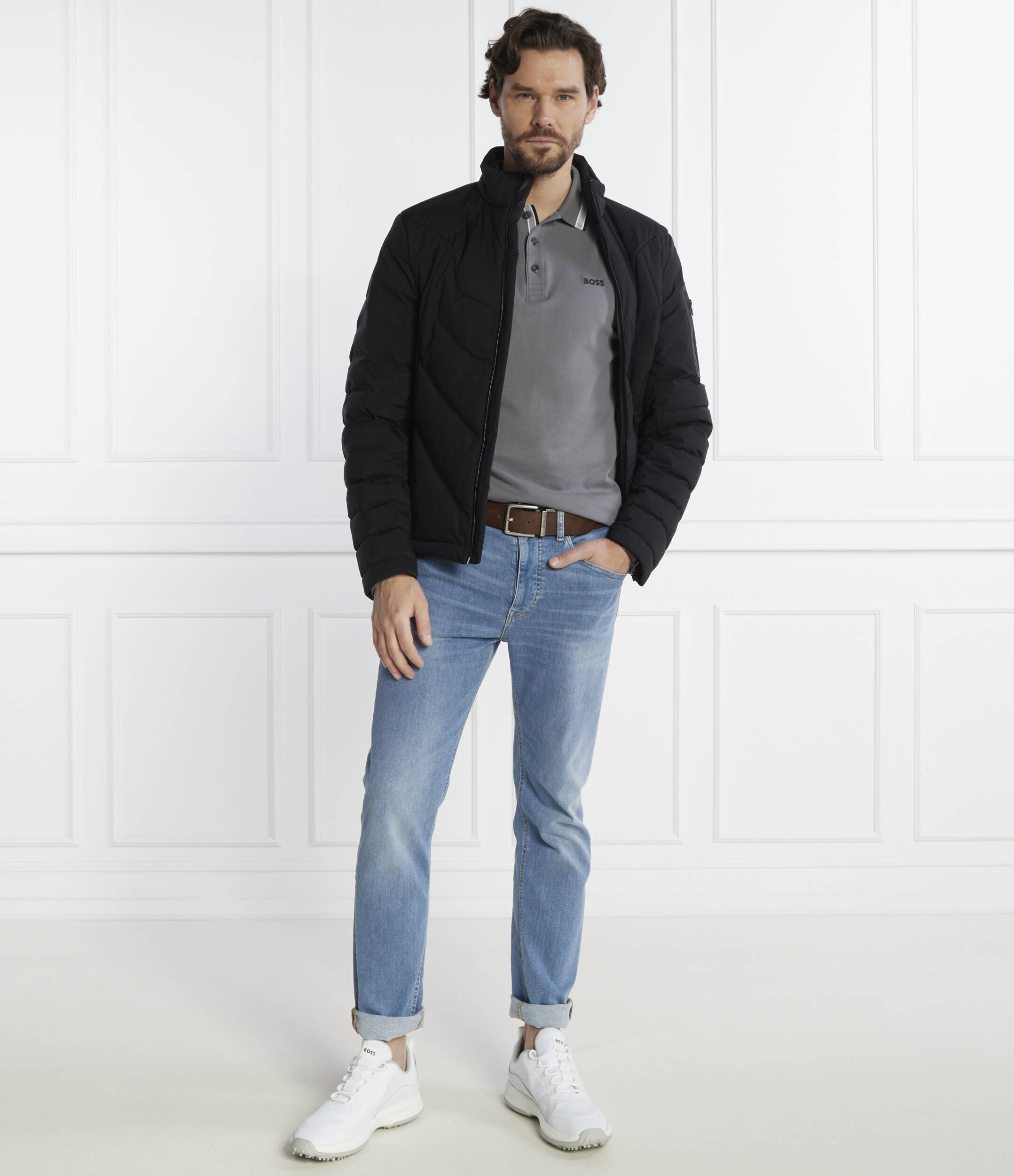 BOSS Green Polo Plisy | Regular Fit