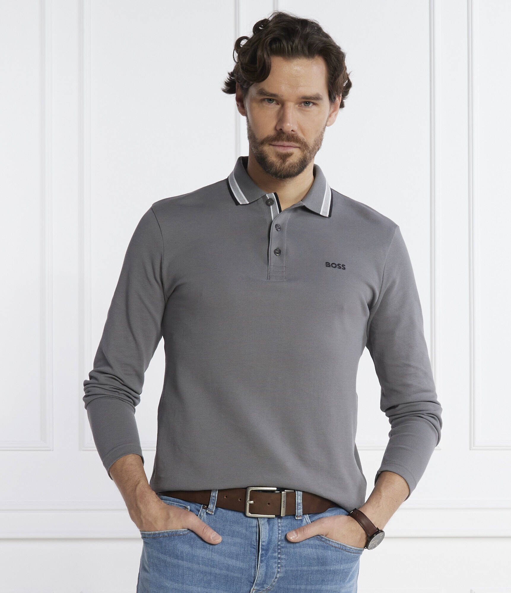BOSS Green Polo Plisy | Regular Fit
