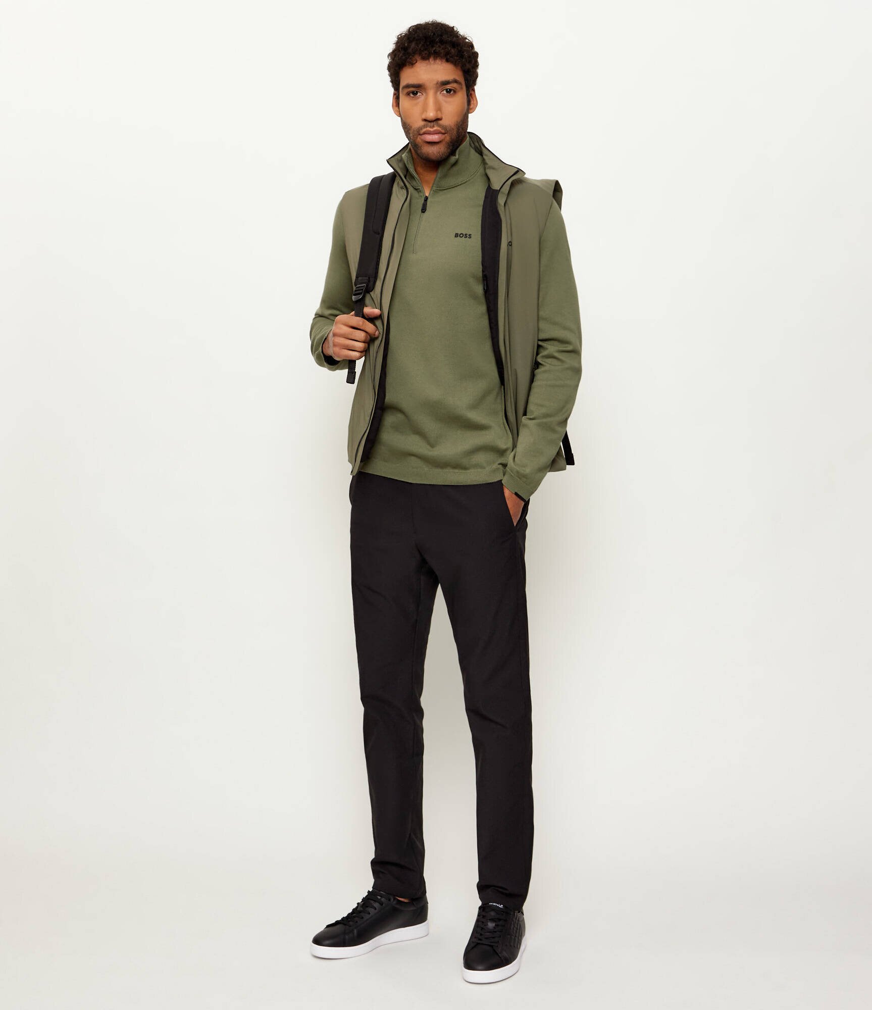 BOSS Green Pulover KN_Ever-X QZ | regular fit