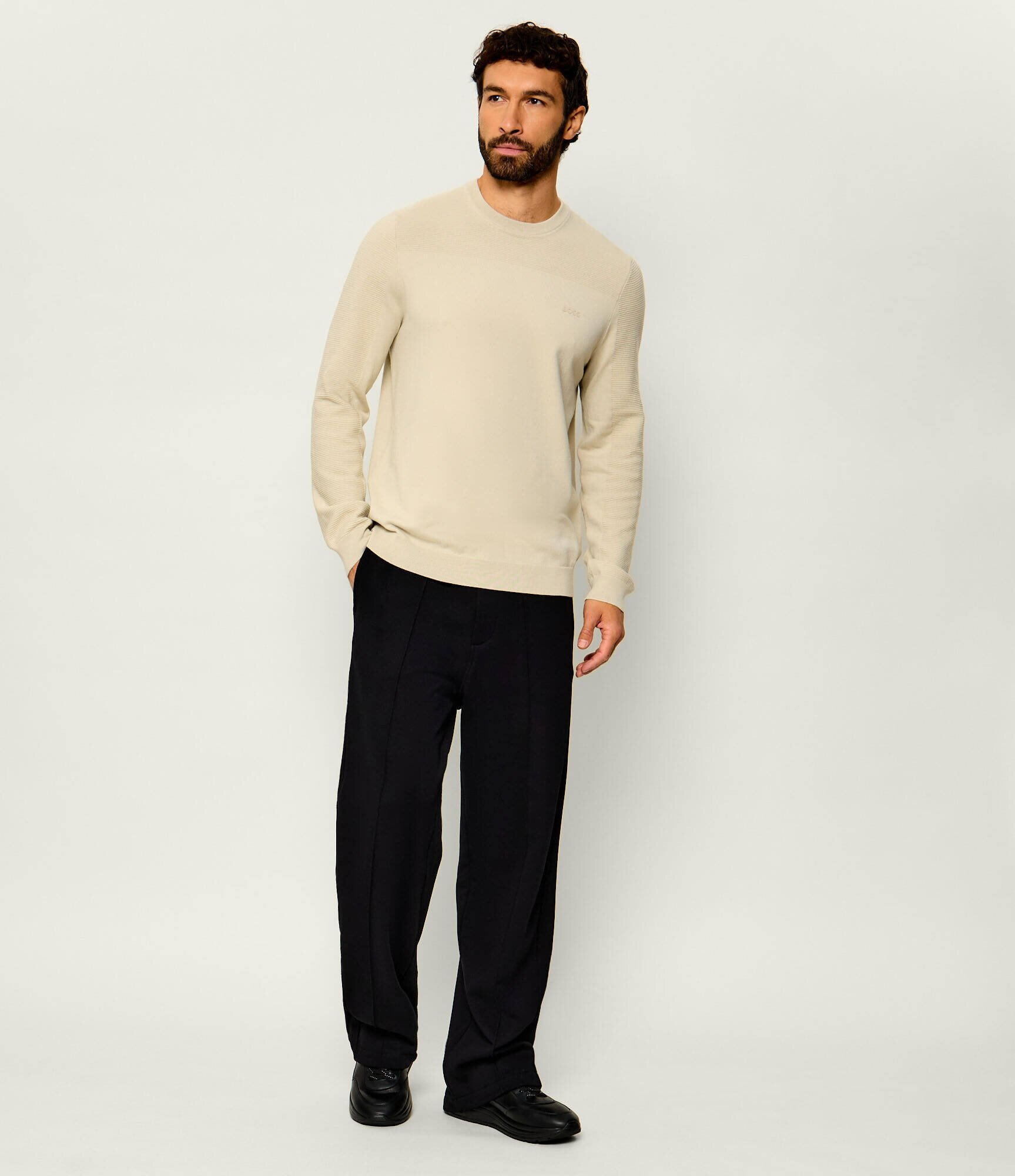 BOSS Green Pulover KN_Momentum-X CN | regular fit cu adaos de lână