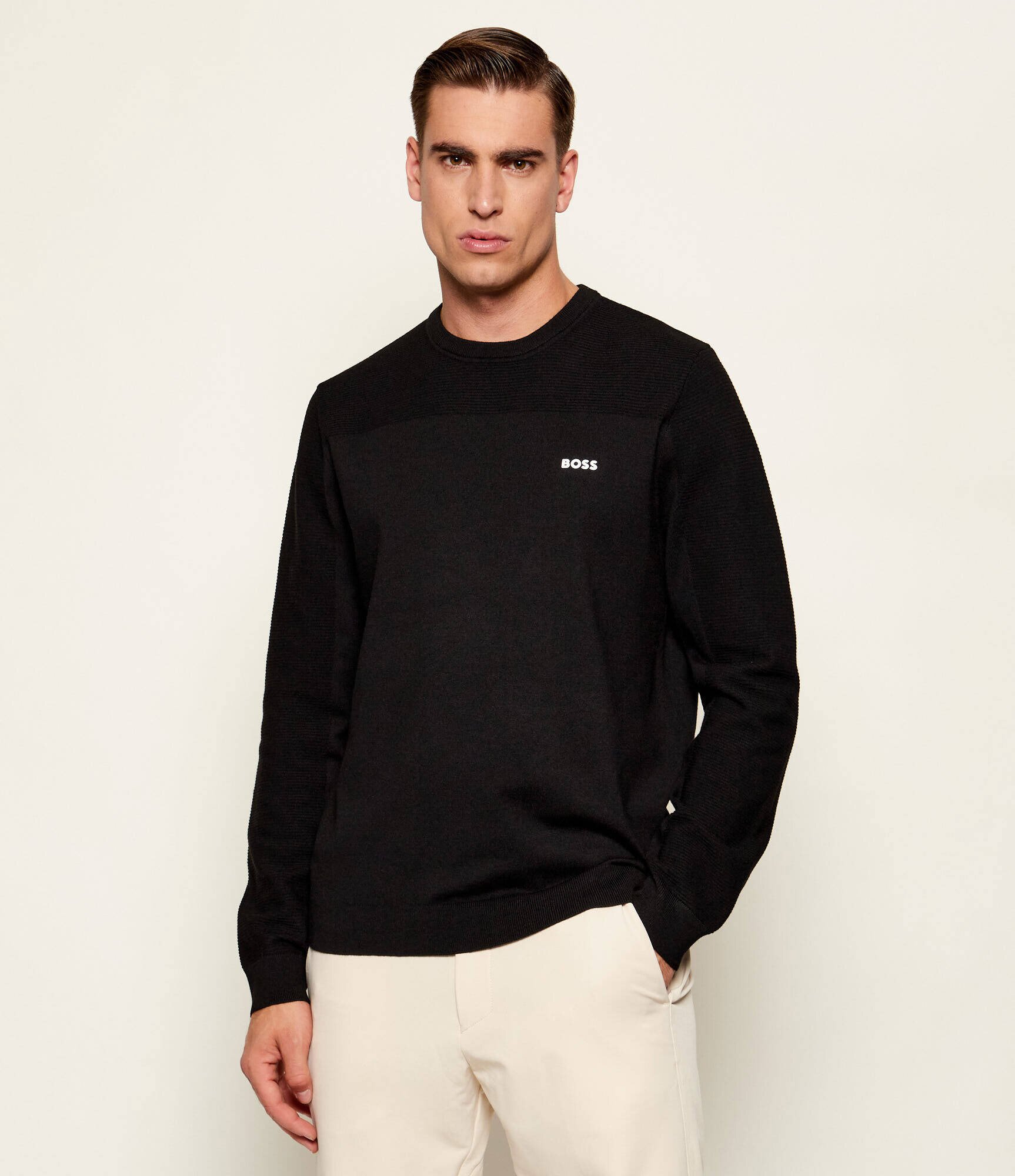 BOSS Green Pulover KN_Momentum-X CN | regular fit cu adaos de lână