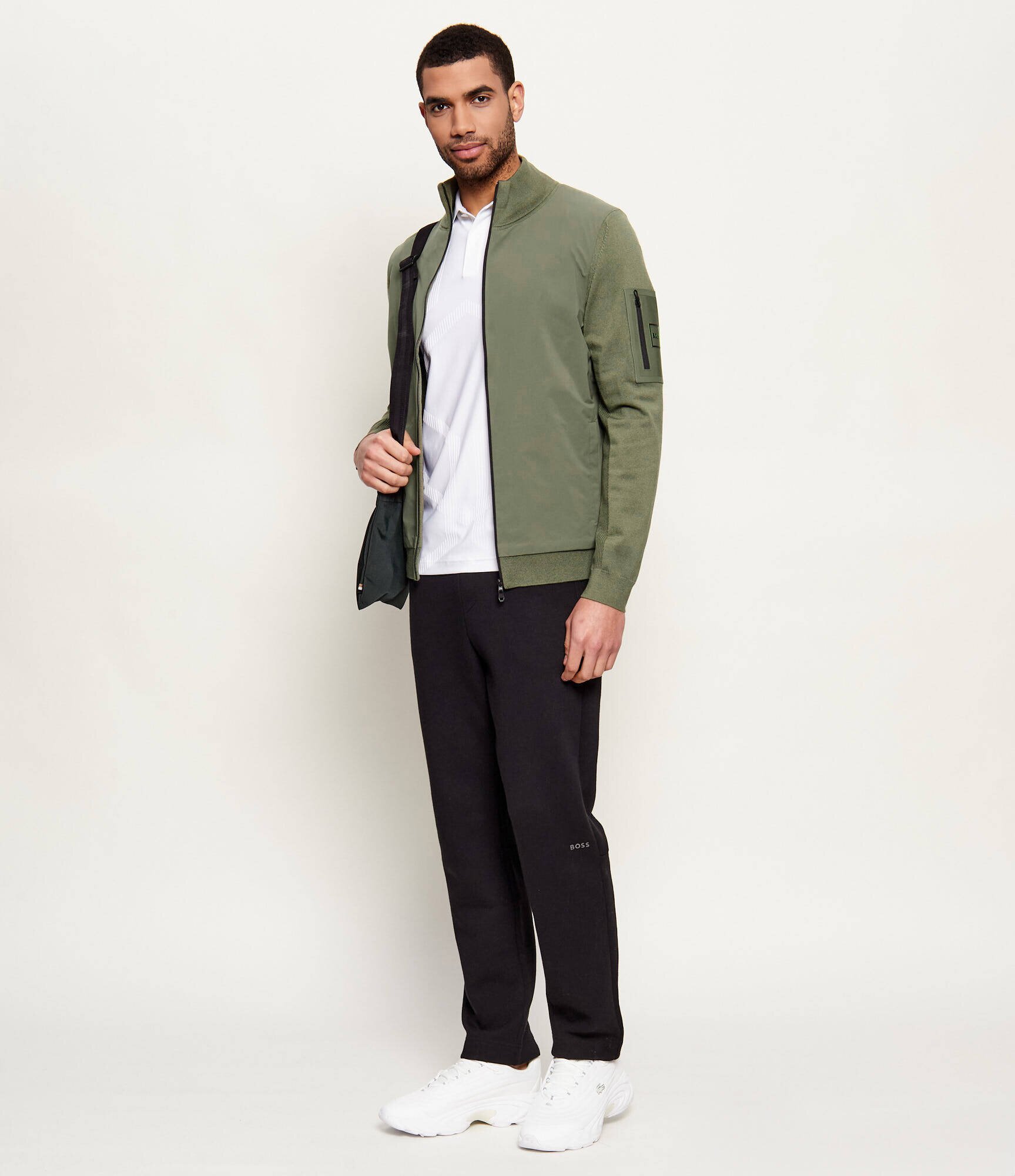BOSS Green Pulover KN_Momentum-X HY | regular fit cu adaos de lână