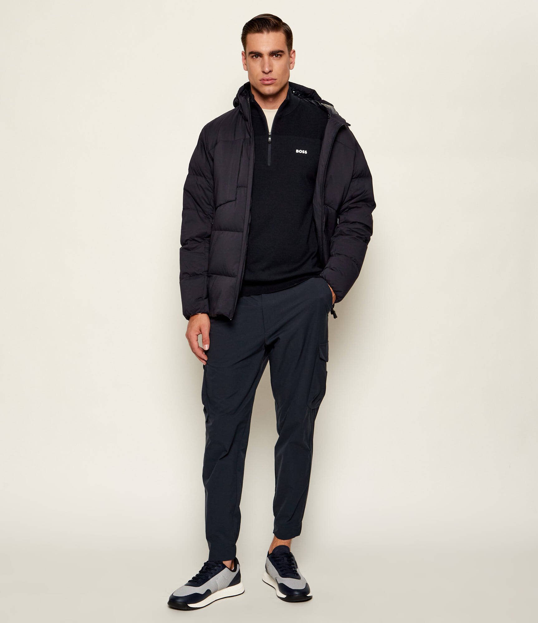 BOSS Green Pulover KN_Momentum-X QZ | regular fit cu adaos de lână