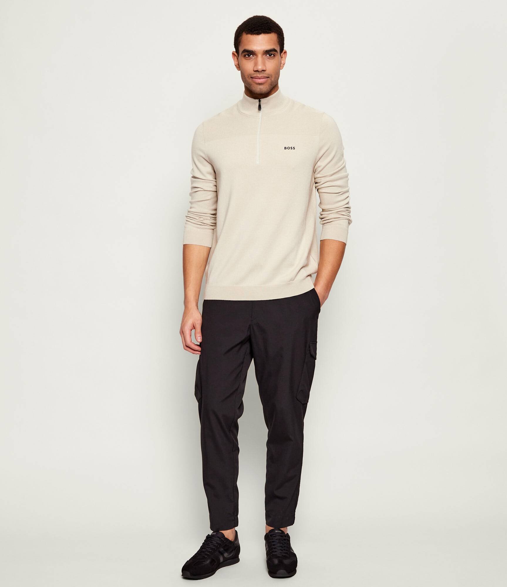 BOSS Green Pulover KN_Momentum-X QZ | regular fit cu adaos de lână